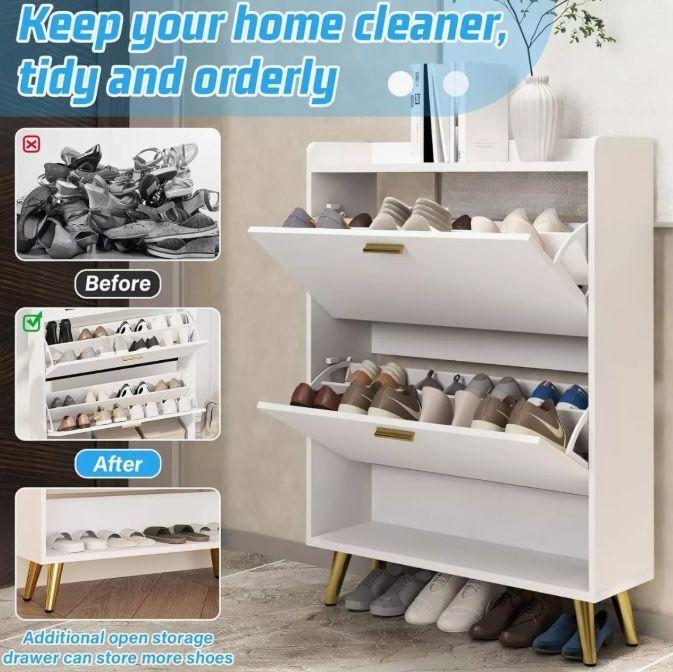 Zapatero Organizador Estante Hall Armario 112altox80x24cm-5