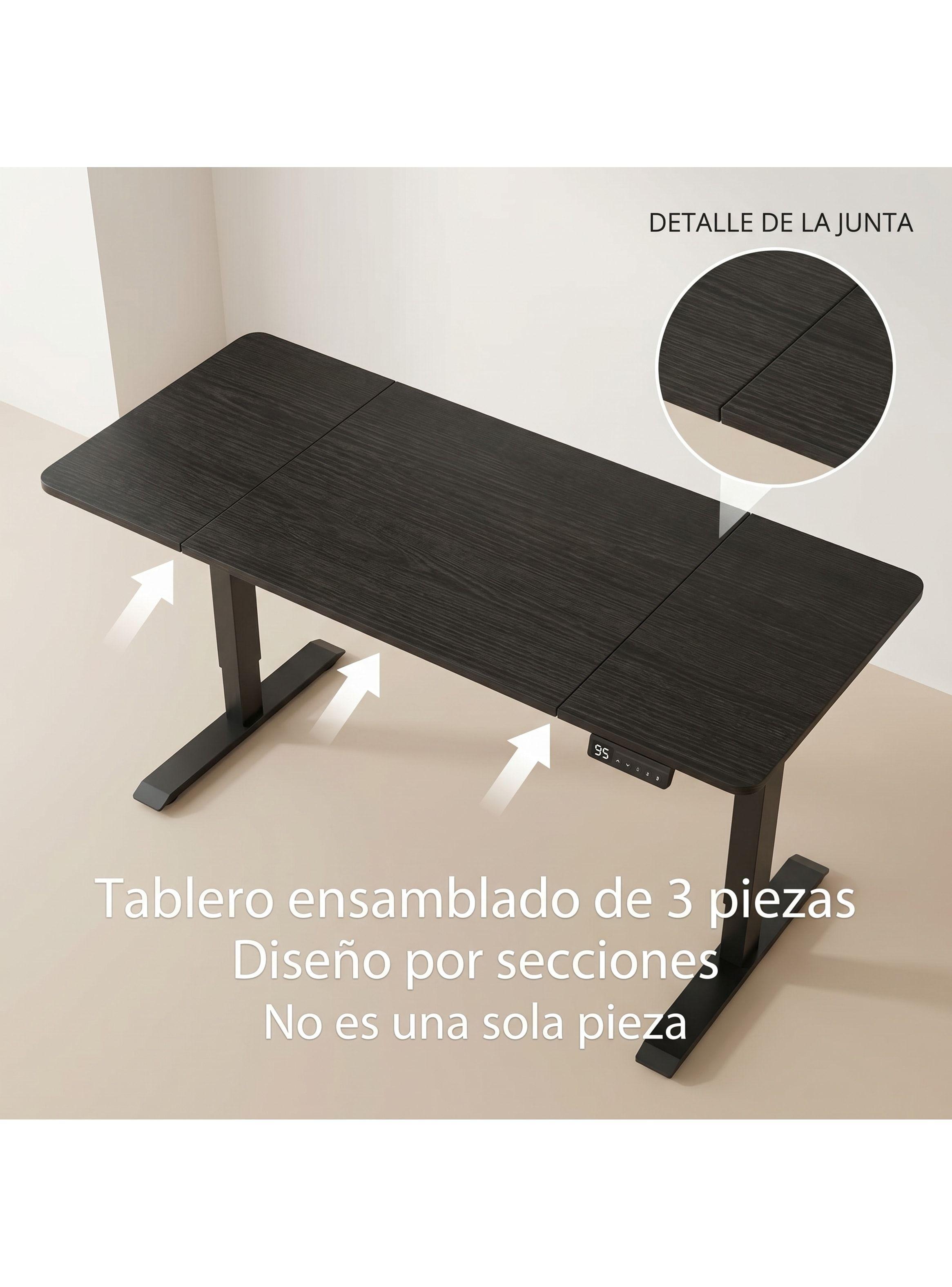 Escritorio Altura Ajustable Eléctrico 160x60cm Profesional Negro-9