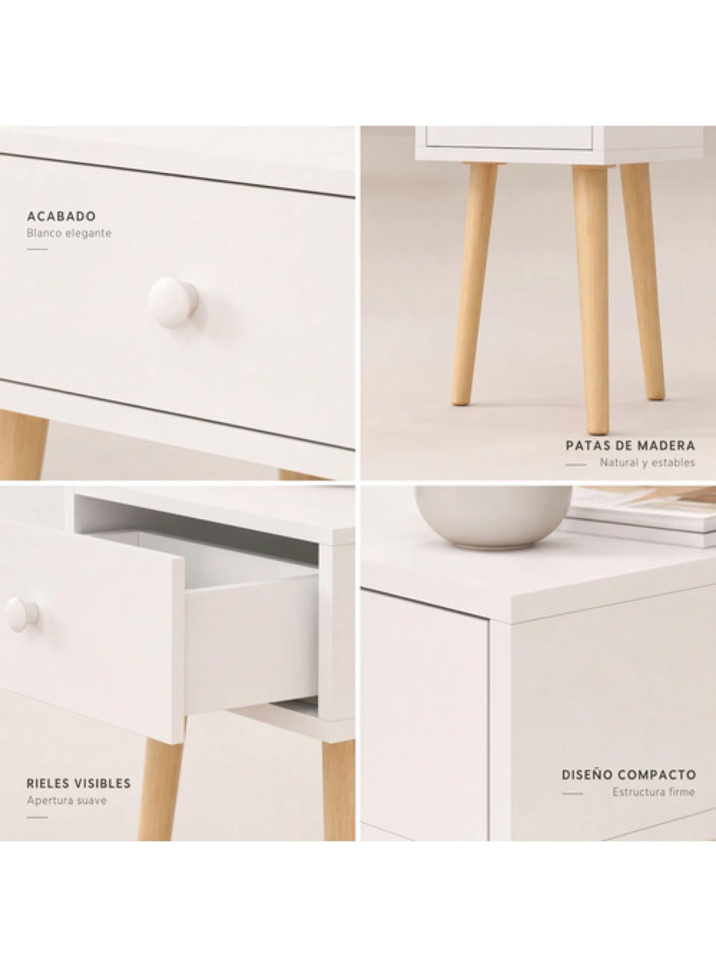 Velador Minimalista Moderno Con Cajón Home Design 55x40x30-3