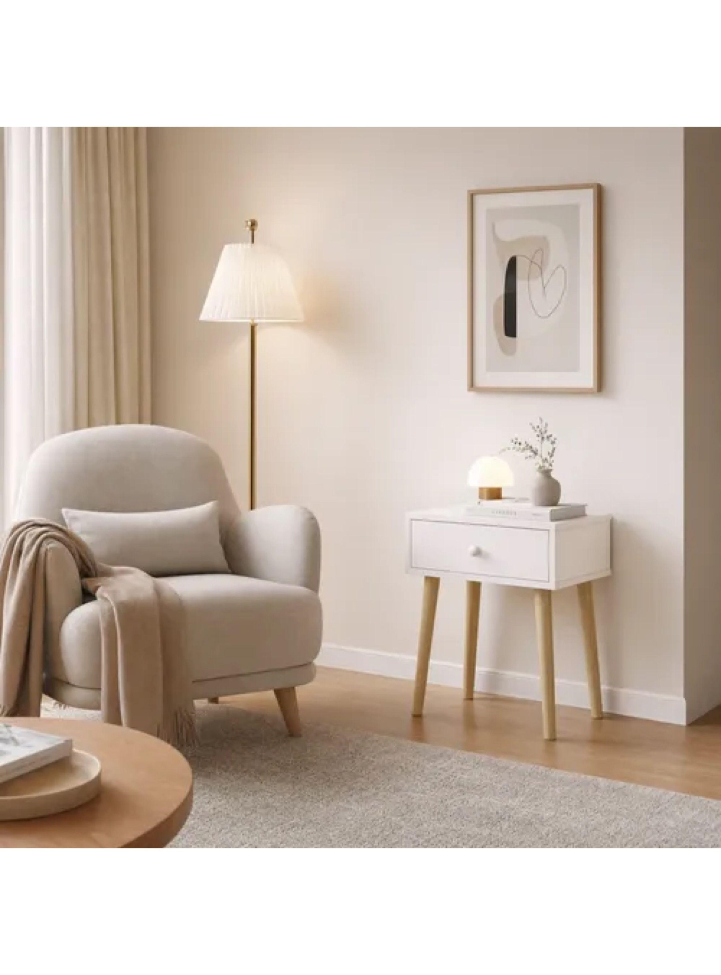Velador Minimalista Moderno Con Cajón Home Design 55x40x30-6