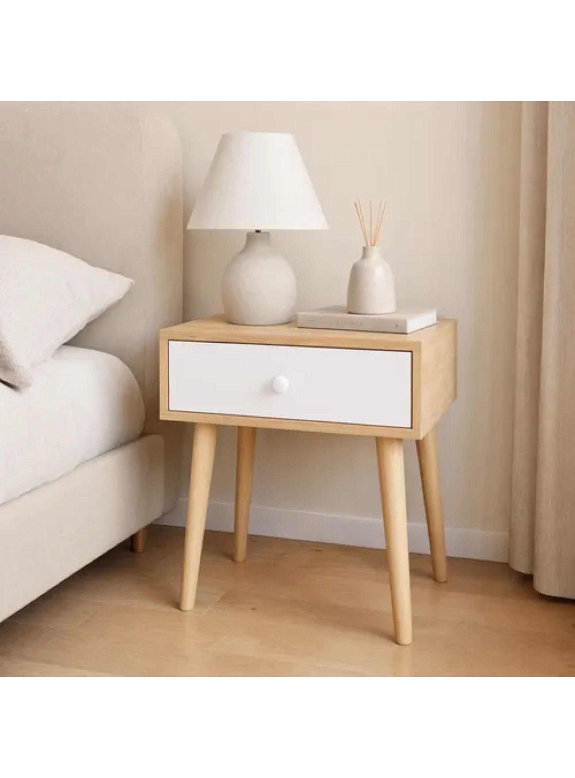 Velador Minimalista Moderno Con Cajón Home Design 55x40x30-7