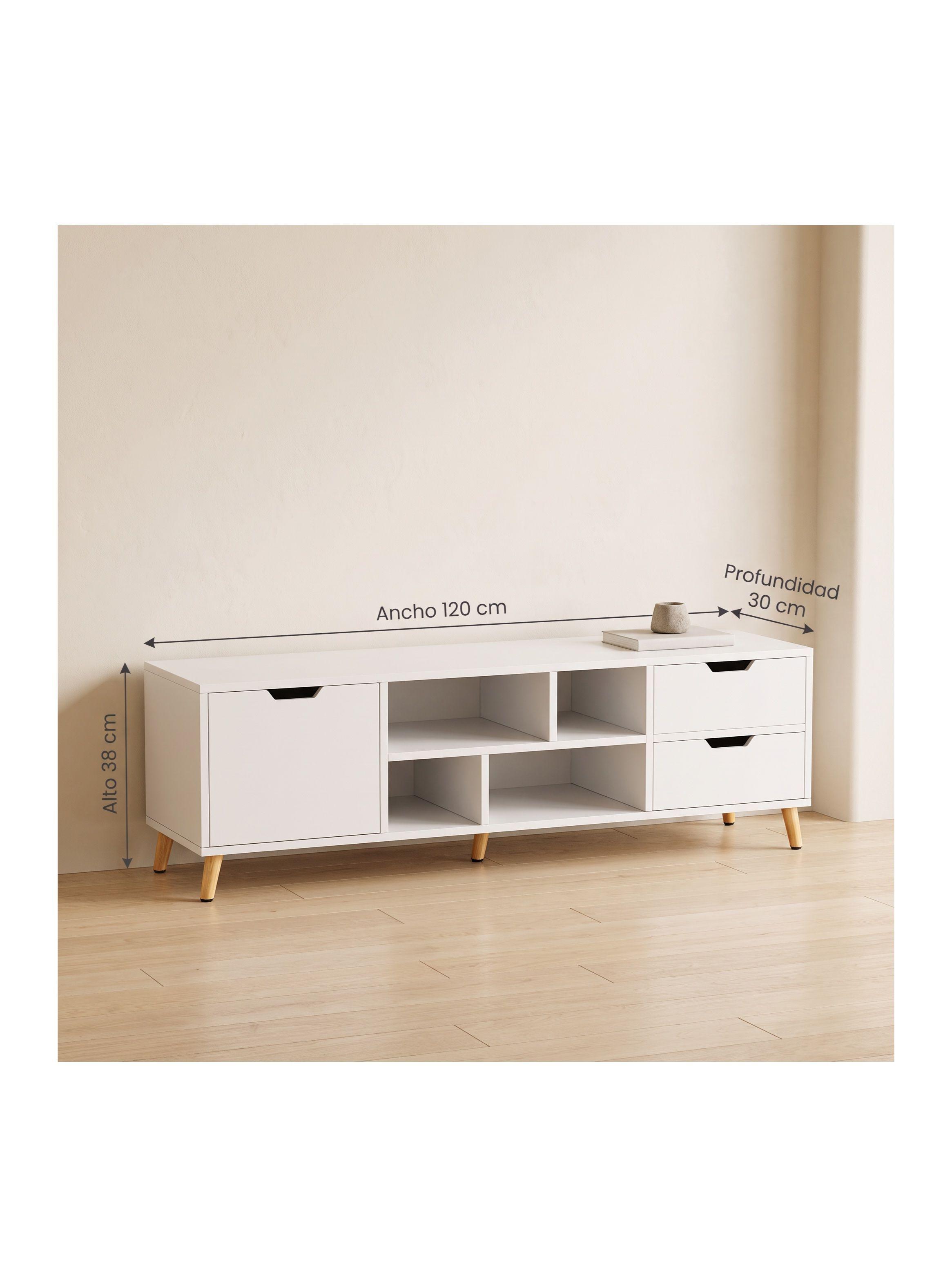 Rack TV Matteo 120 Cm Con 1 Puerta 2 Cajones Y Estantes-2