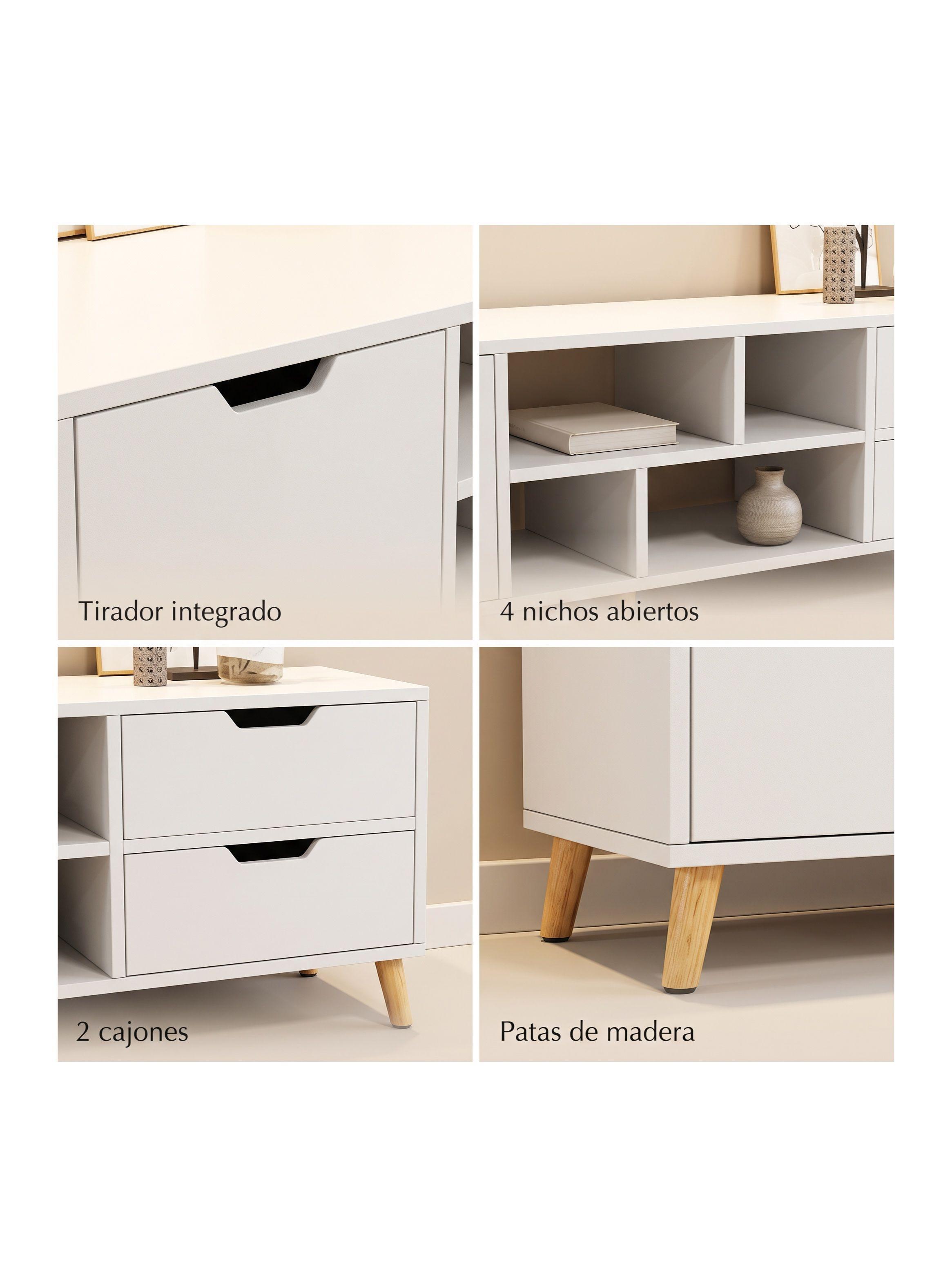 Rack TV Matteo 120 Cm Con 1 Puerta 2 Cajones Y Estantes-3