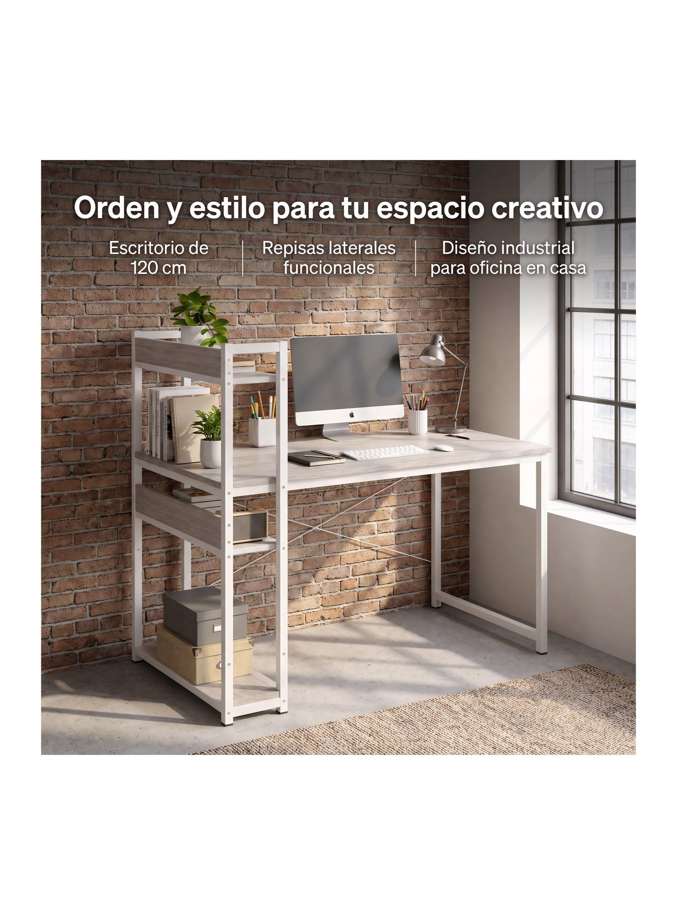 Escritorio H Oficina Madera Espesor 18mm 120cm X 55cm X 72cm Gris H120AHUI-7
