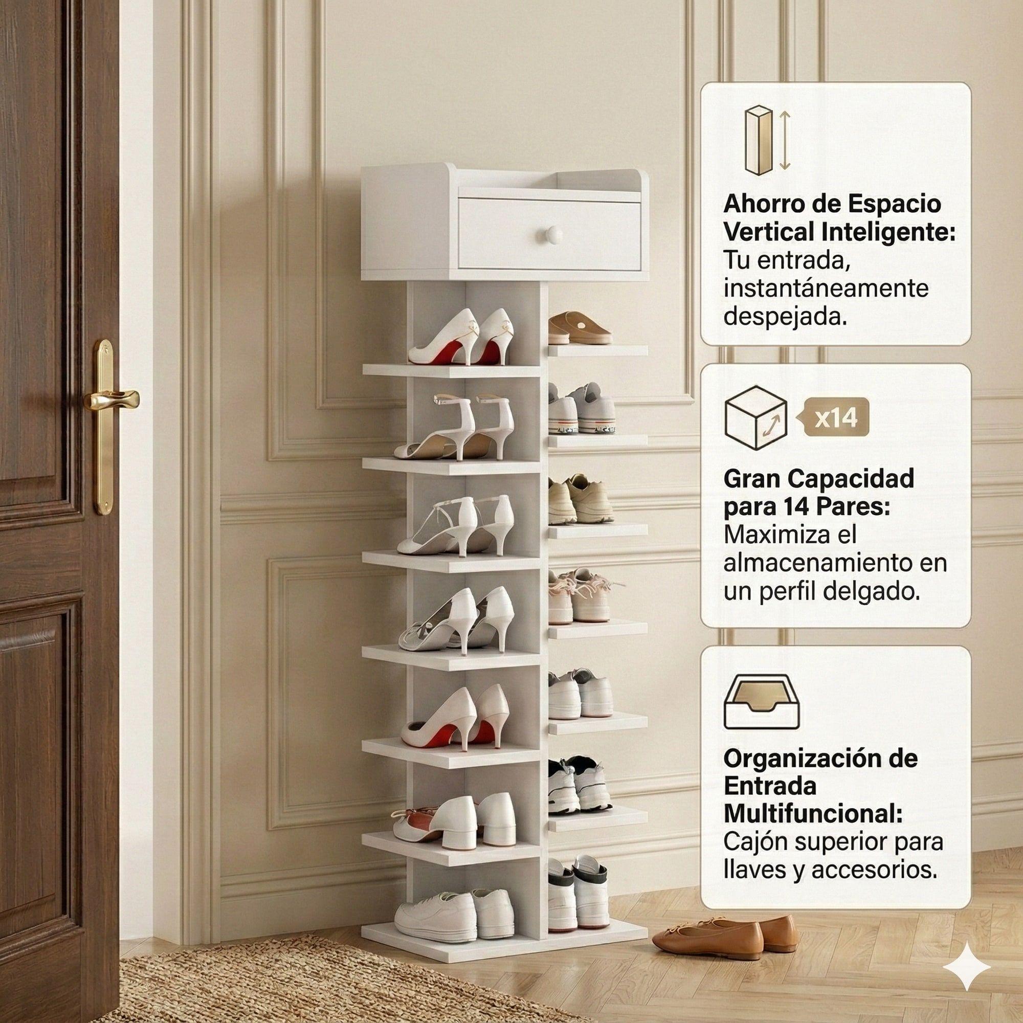 Zapatero Organizador Estante Zapatos 14 Pcs Hall Armario-3