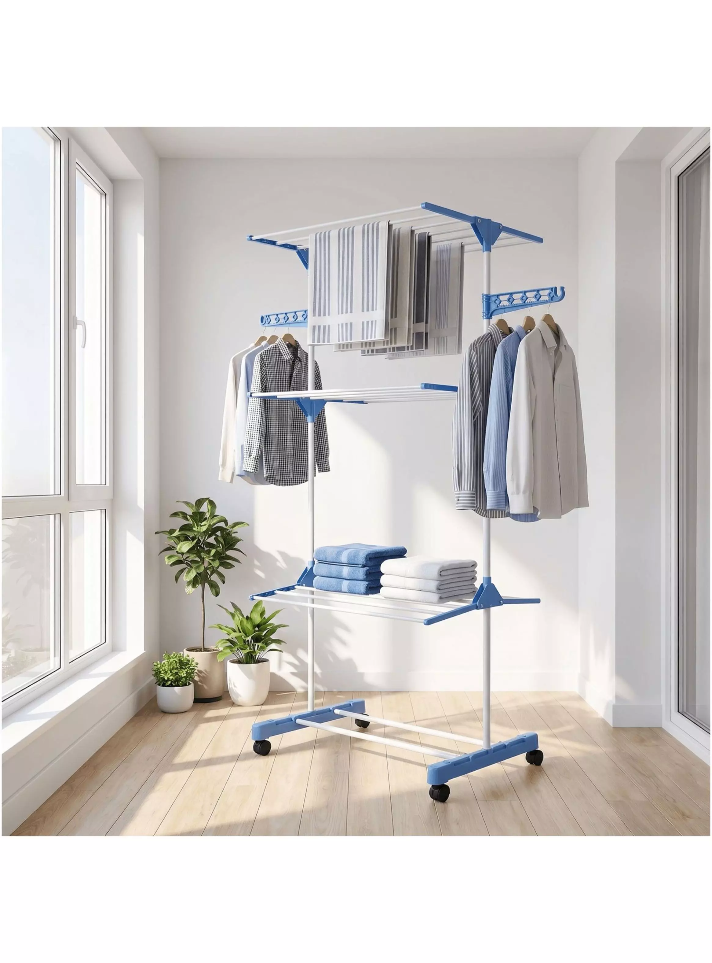 Tendedero Ropa Colgador Pechero Plegable 3 Niveles-2