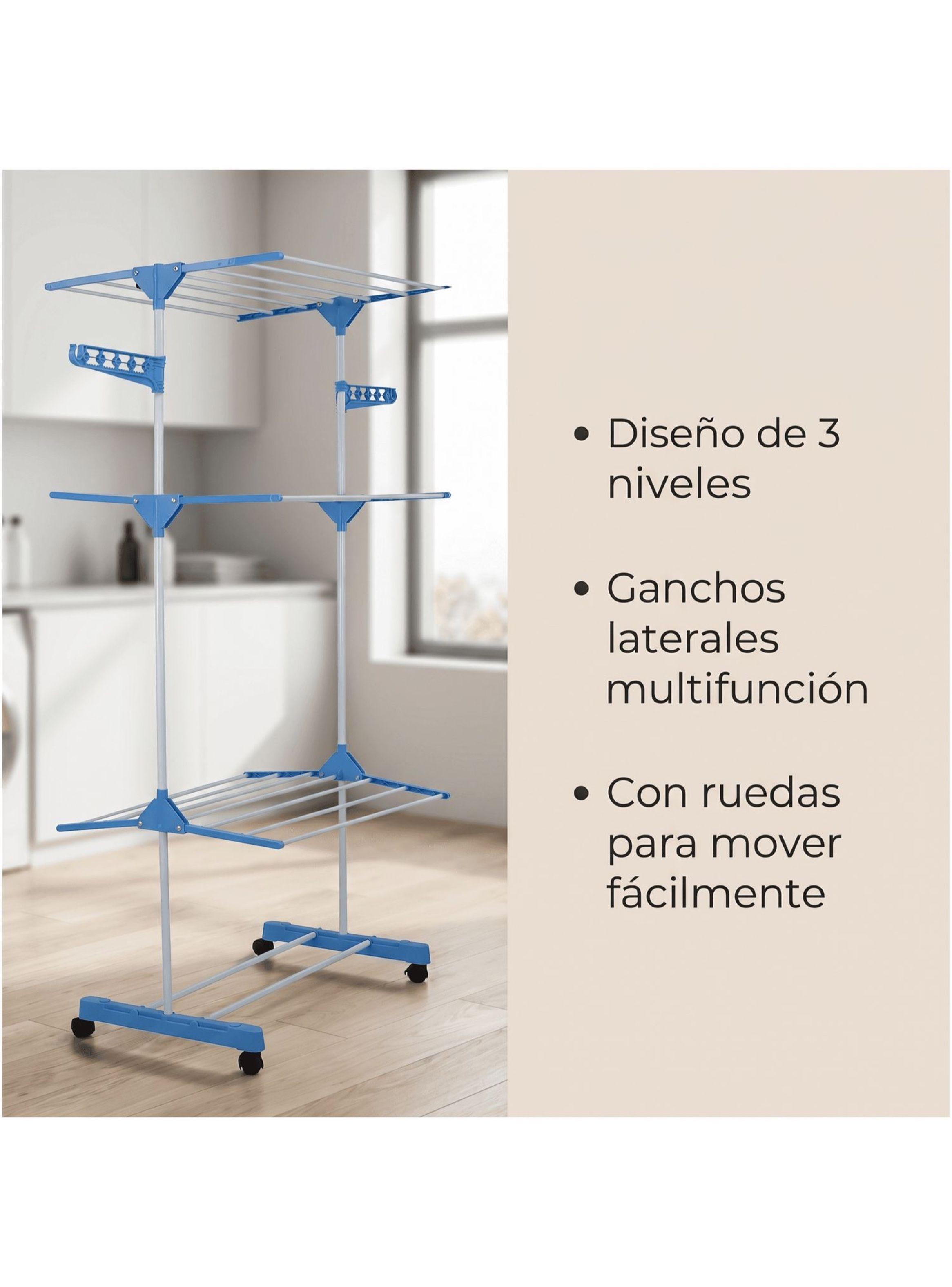Tendedero Ropa Colgador Pechero Plegable 3 Niveles-3