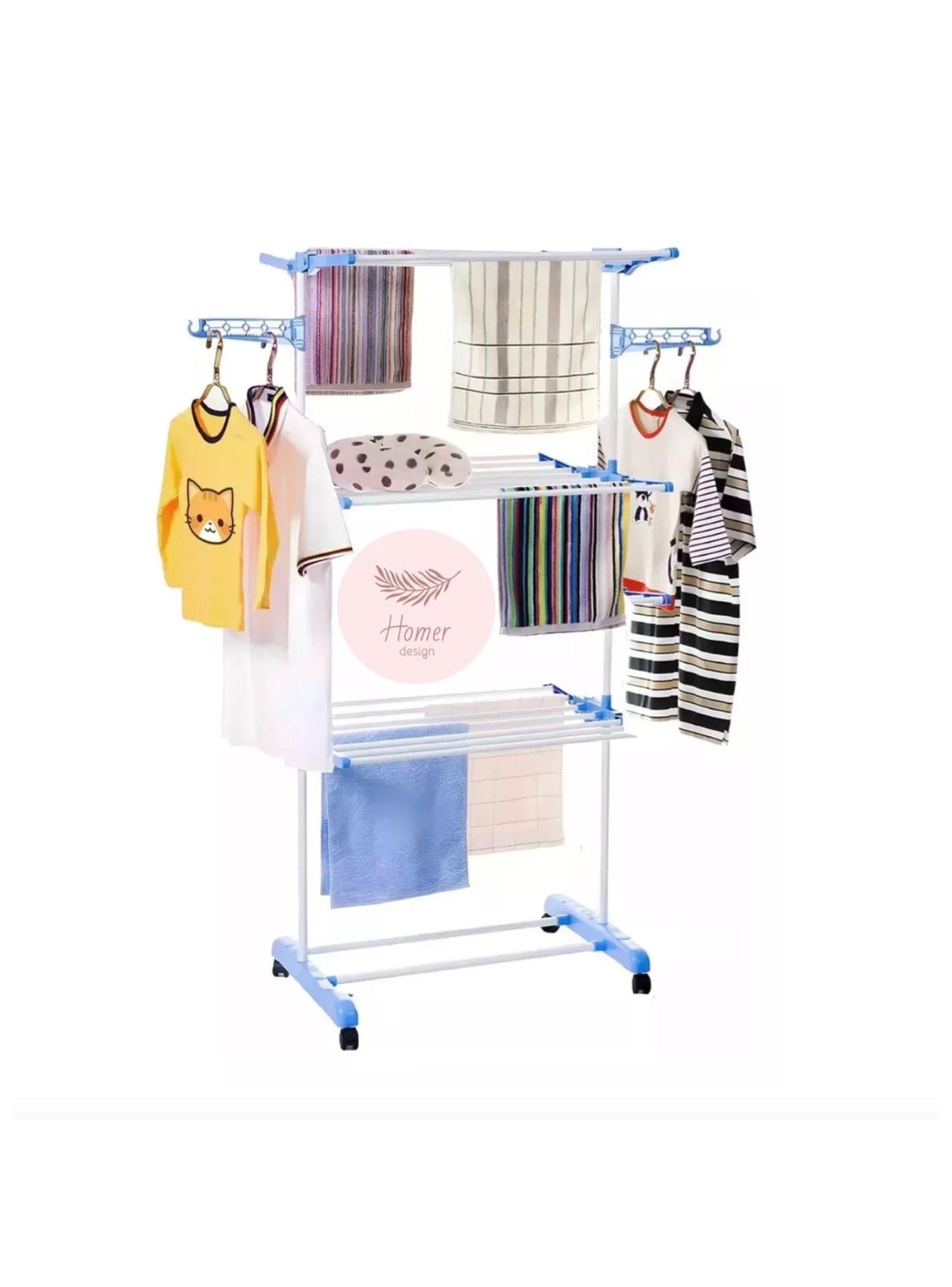 Tendedero Ropa Colgador Pechero Plegable 3 Niveles-6