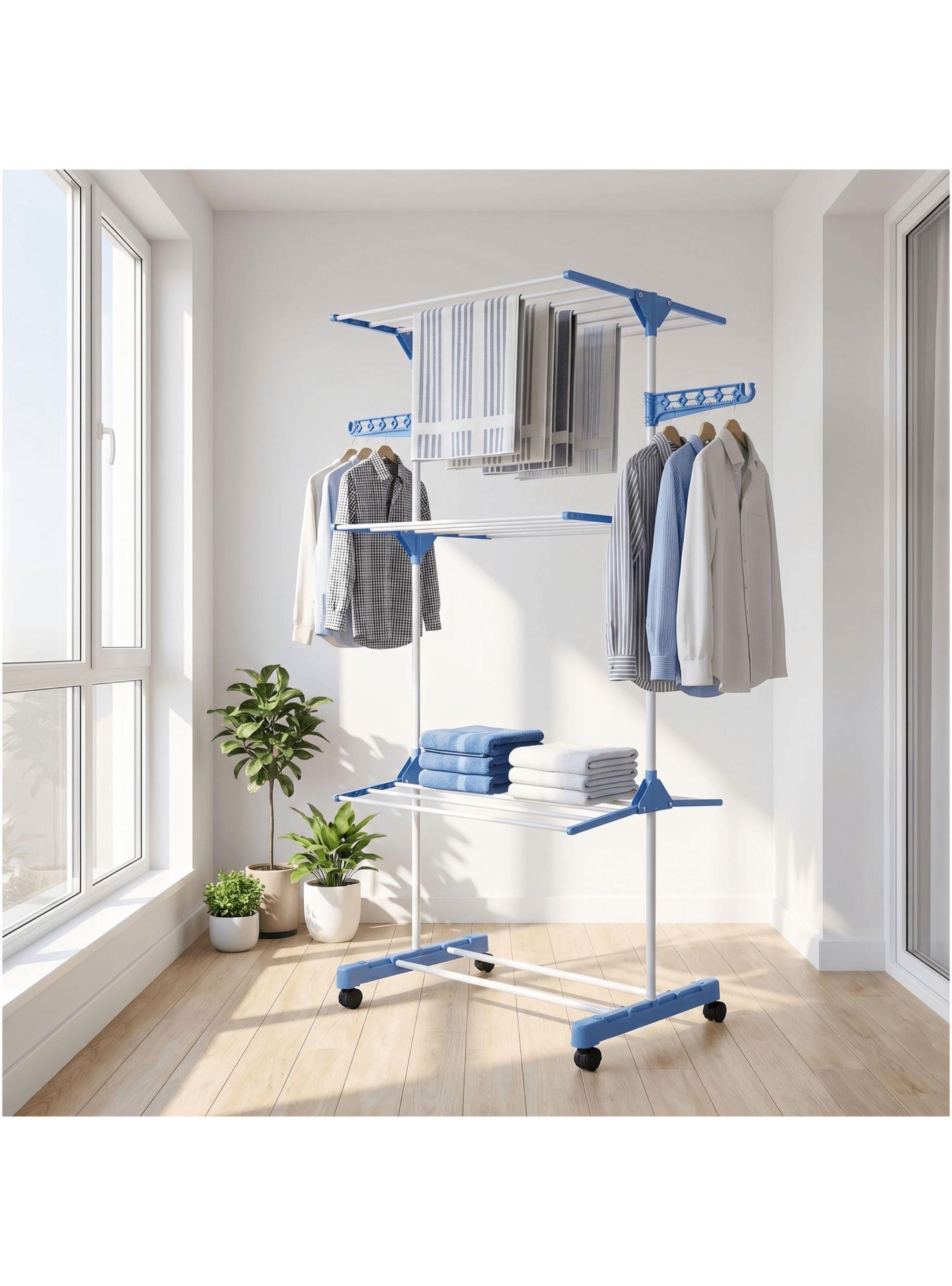 Tendedero Ropa Colgador Pechero Plegable 3 Niveles-2