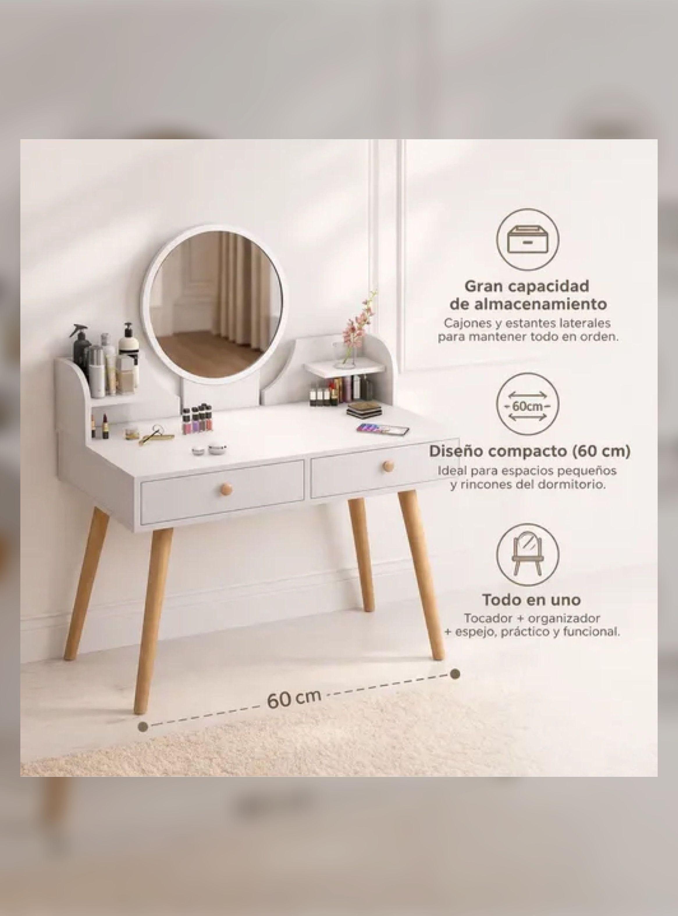 Tocador Madera Con Espejo 60*40*73cm Homer Design-2