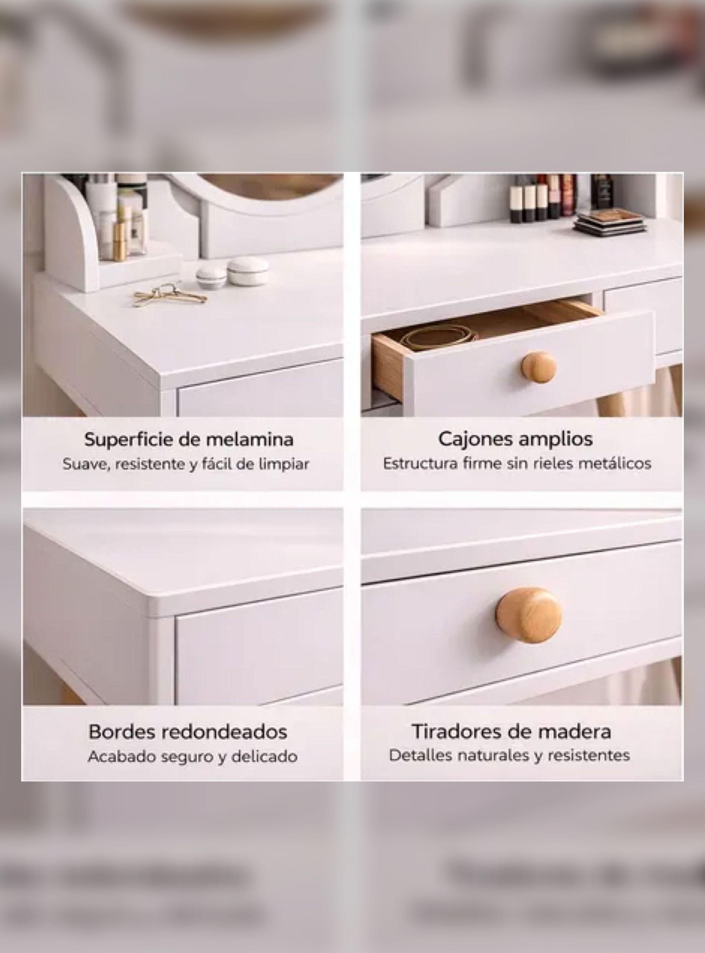 Tocador Madera Con Espejo 60*40*73cm Homer Design-4