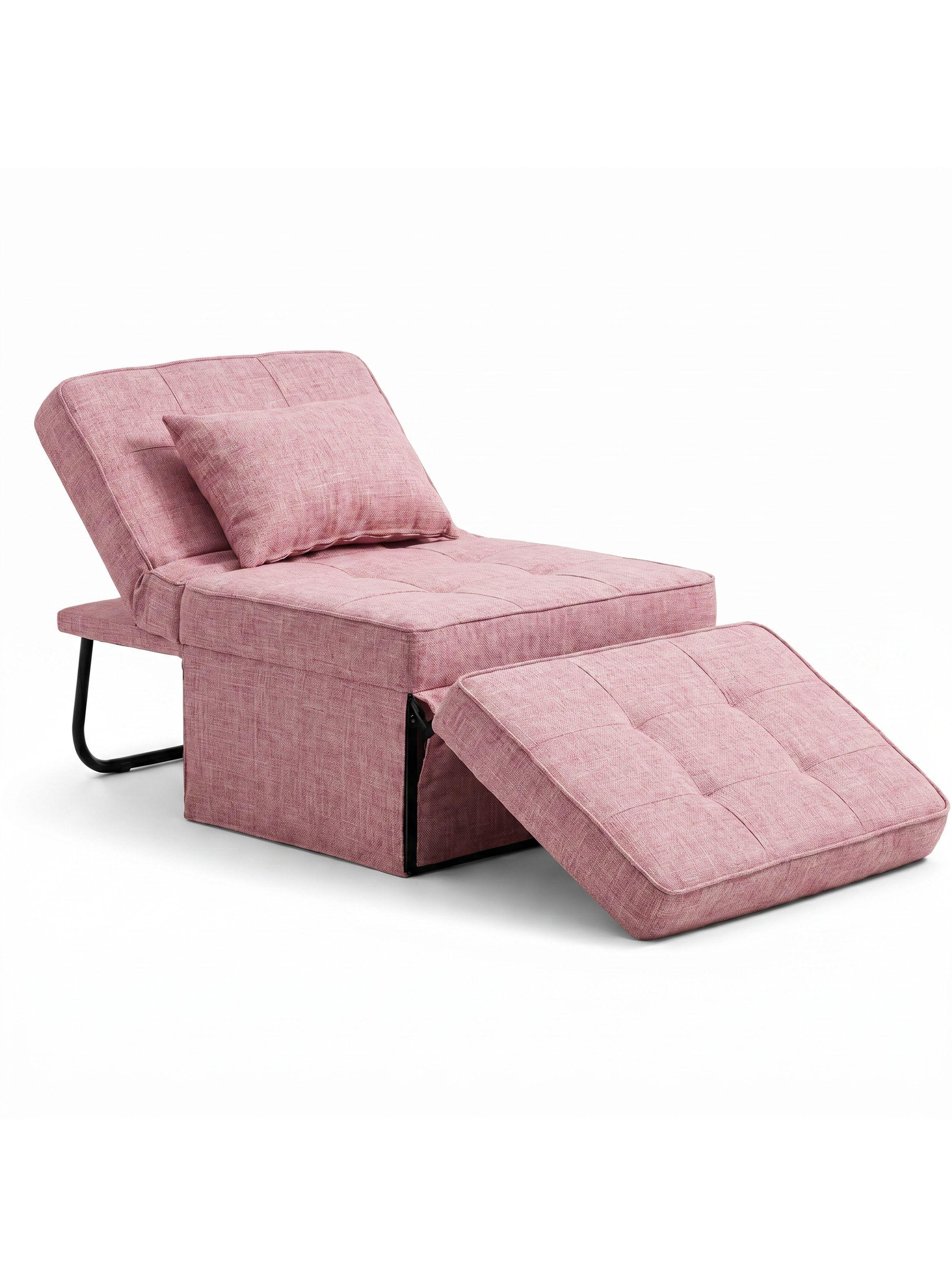 Sofá Cama 4 en 1 Reclinable Convertible Rosa-8