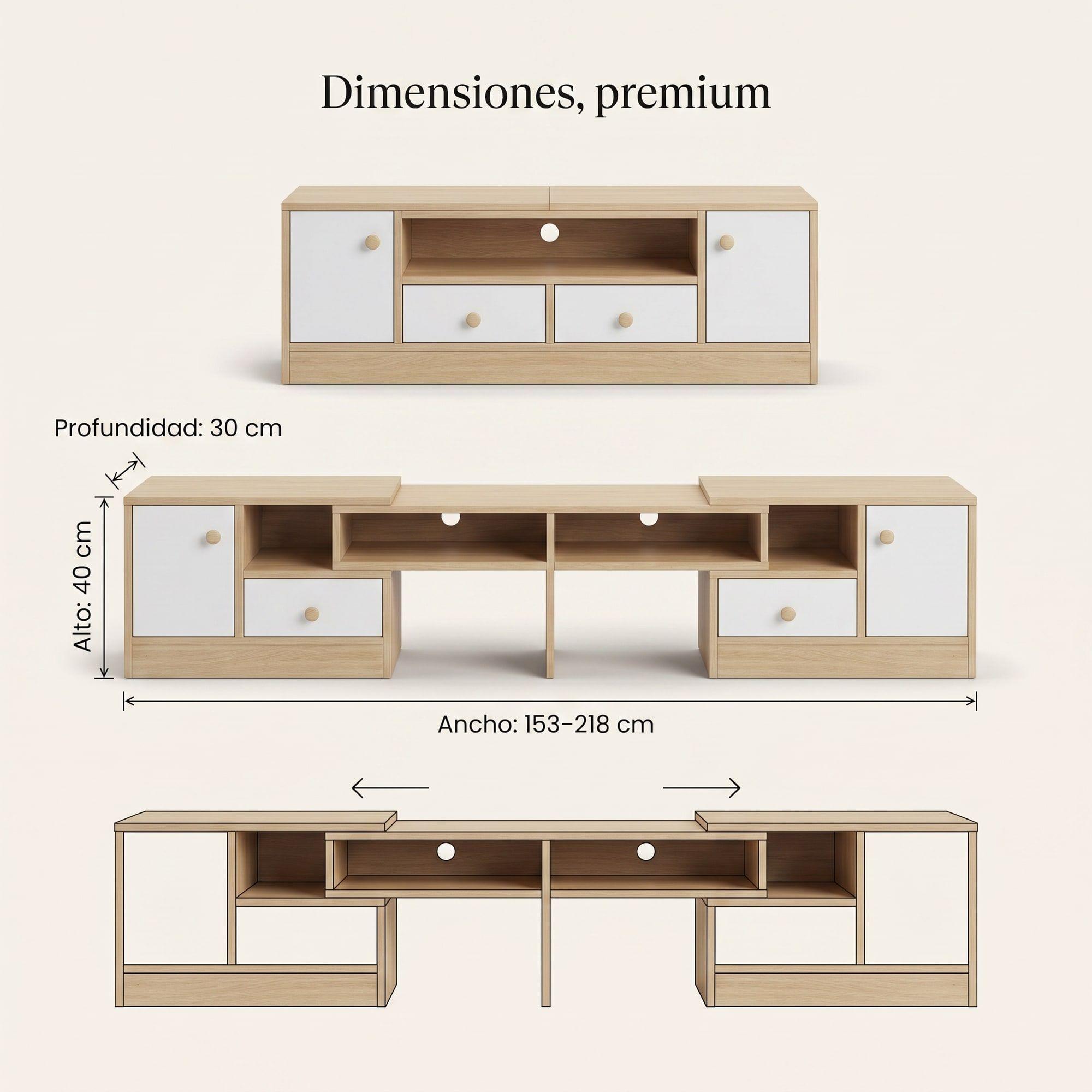 Rack Tv Esquinero Ancho Extendible 153-218cm Vanguardia-3