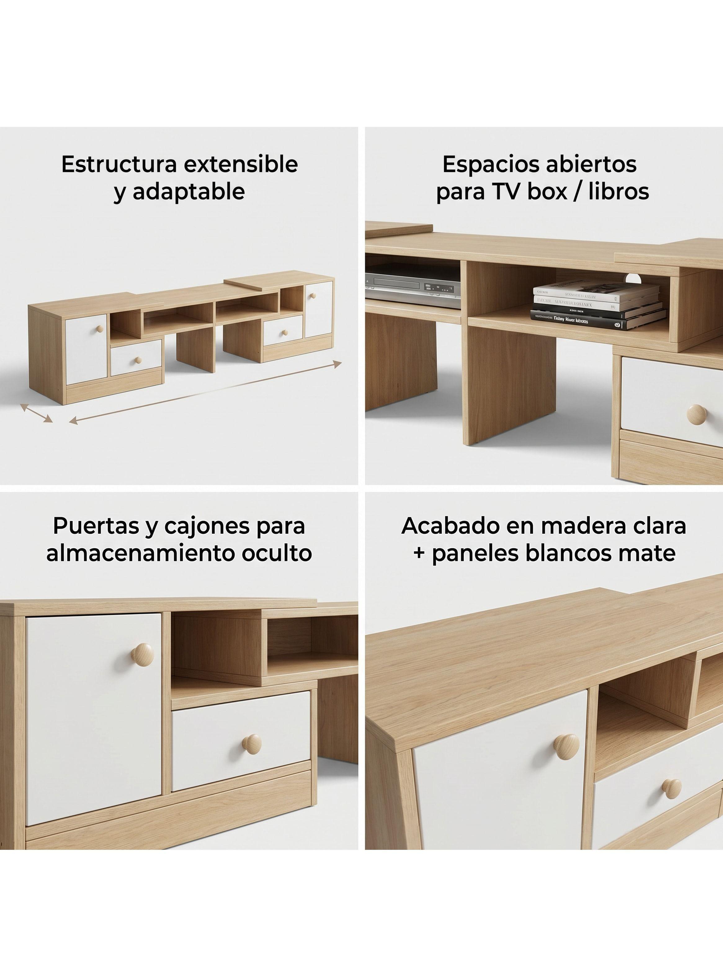 Rack Tv Esquinero Ancho Extendible 153-218cm Vanguardia-4