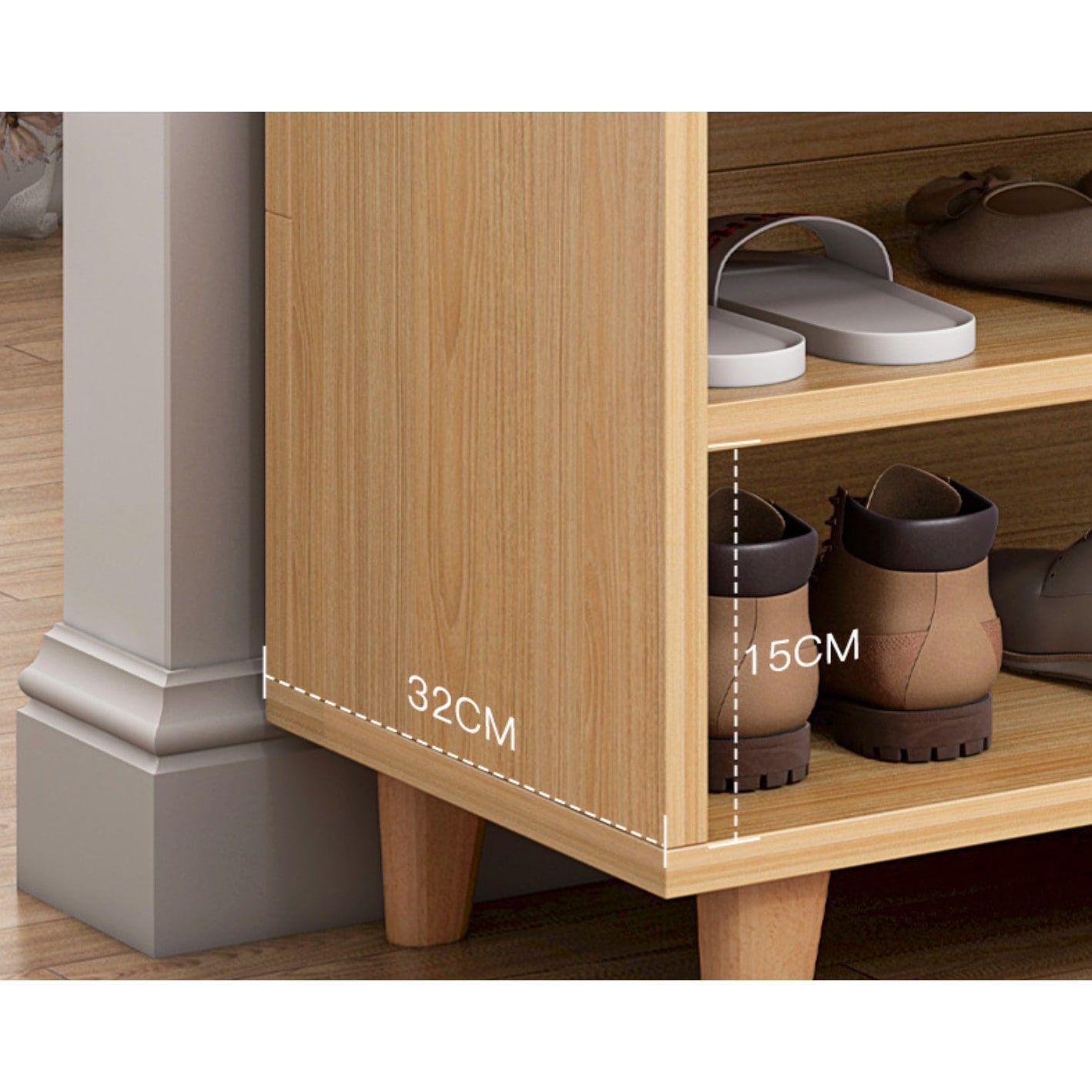 Zapatero Organizador Probador Con Cajonera 67altox90x32cm Marrón Claro-4