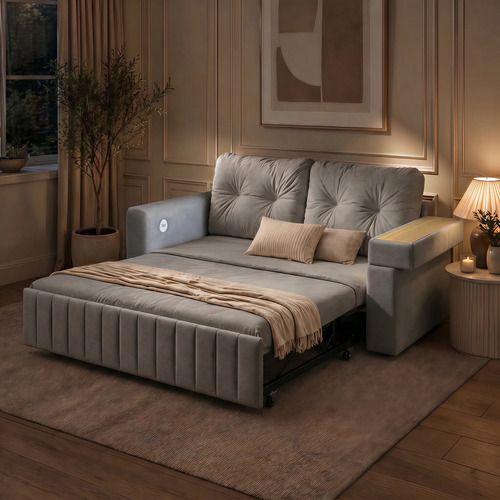 Sofa Cama 2 Cuerpo Alcenamiento Cama 1.5 Plazas Con Cargador-5