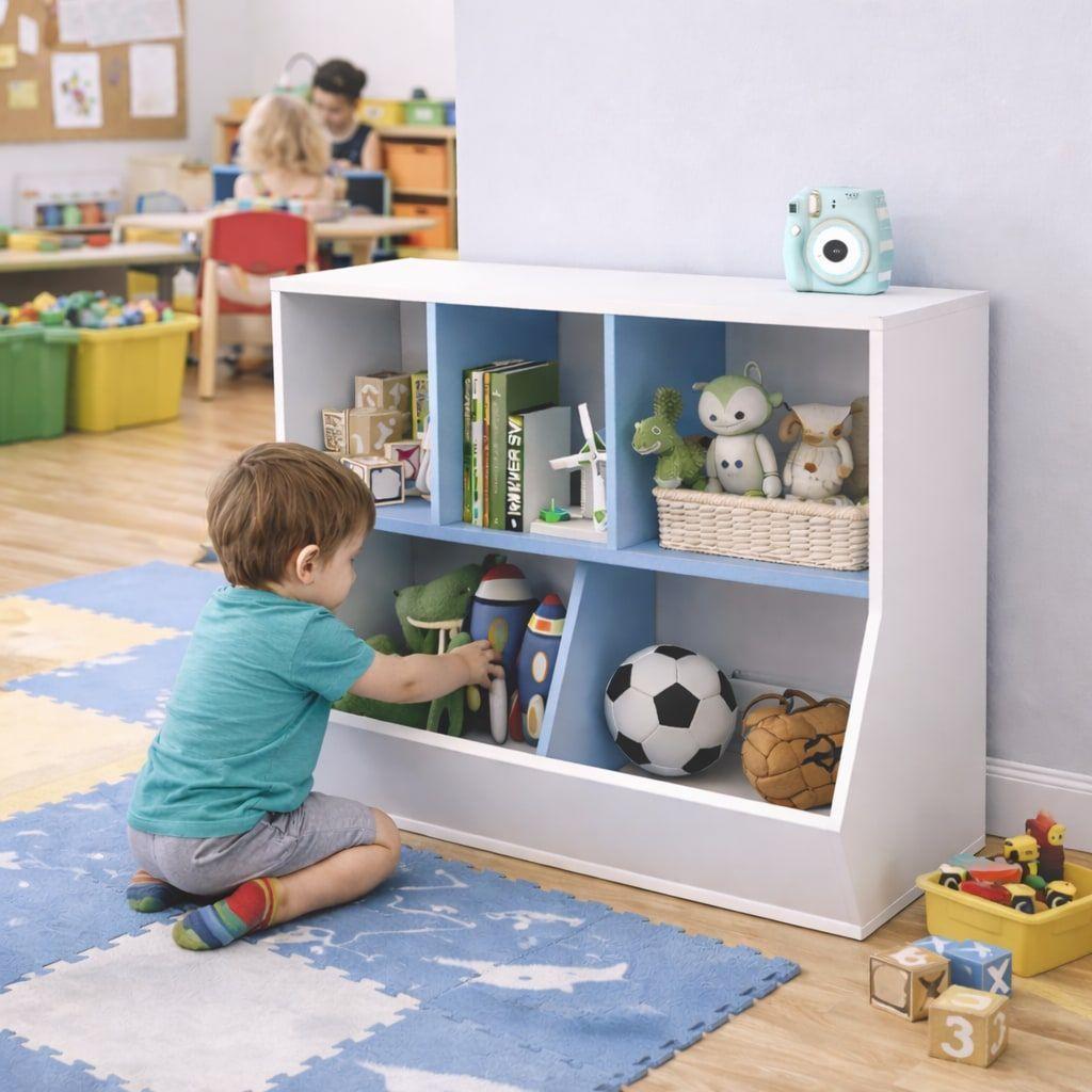 Biblioteca Organizador Infantil Estante Moderno 6cubos 90x76 Azul-5