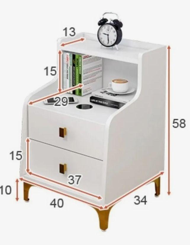 Velador 2 Niveles Con Cargador Inalambrico 40*34*58 Homer-5