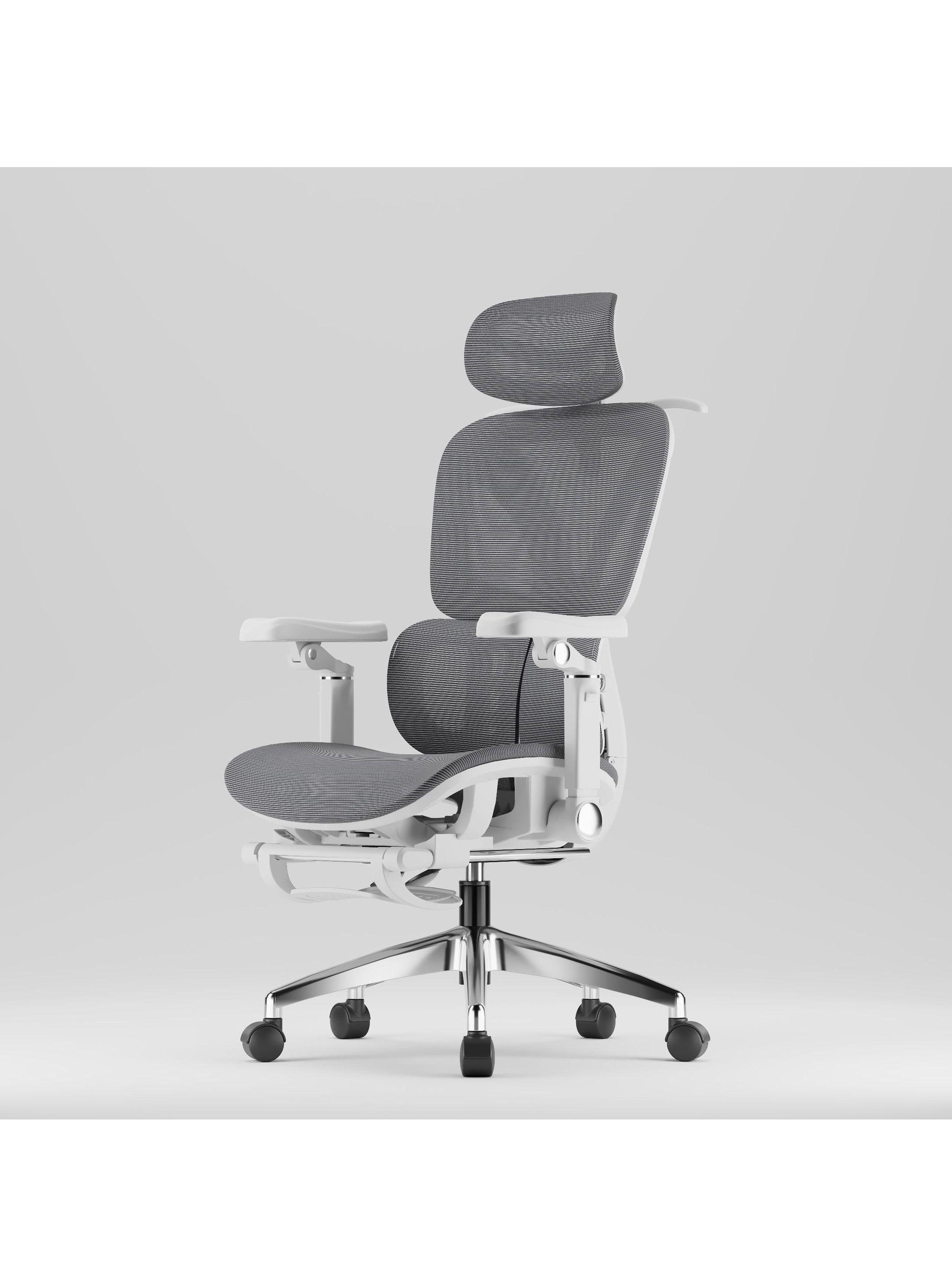 Silla De Oficina Ergonomica Pata Acero Sporte Lumbar Resolte Color Blanco Material Del Tapizado Alg-1