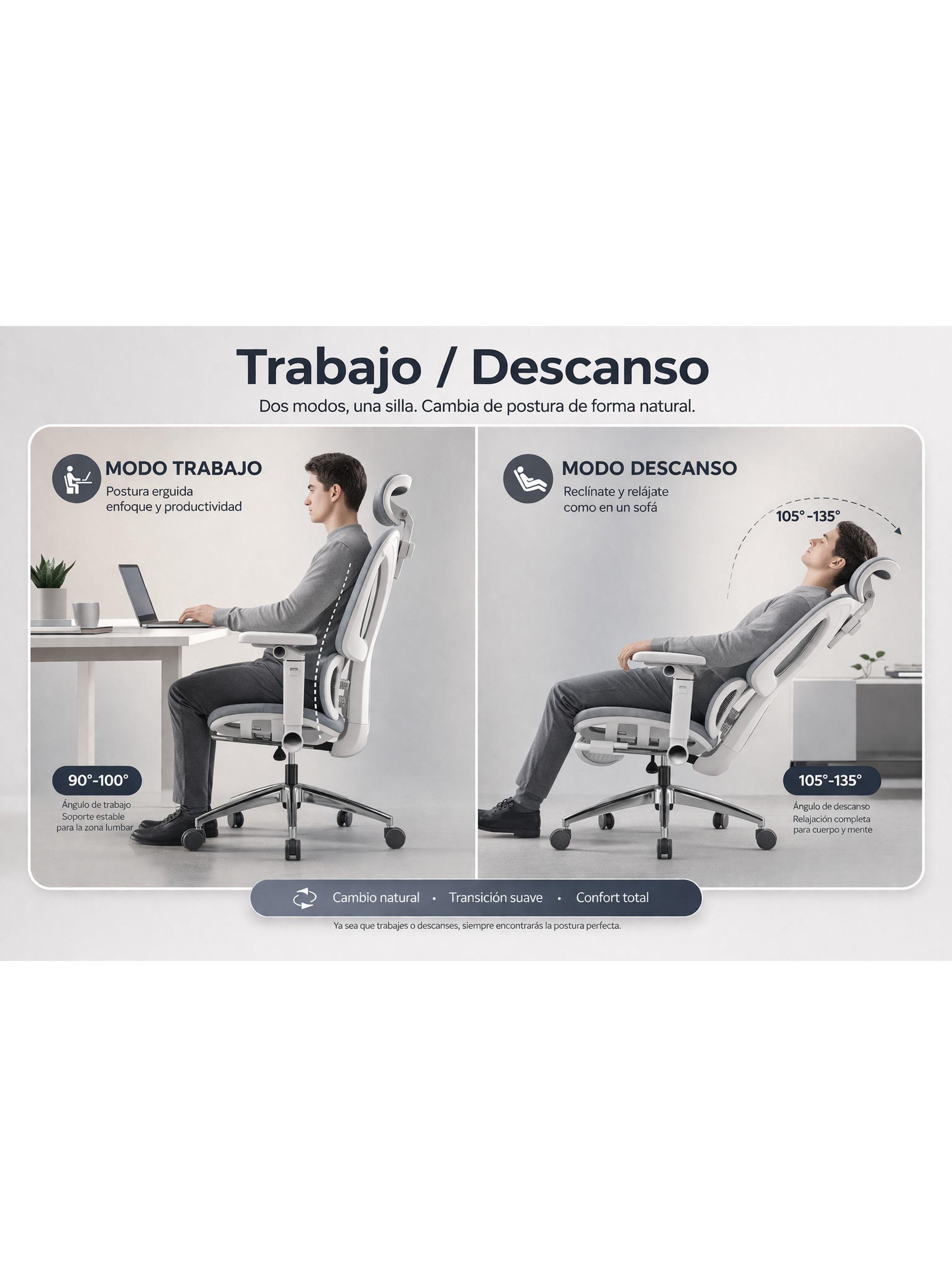Silla De Oficina Ergonomica Pata Acero Sporte Lumbar Resolte Color Blanco Material Del Tapizado Alg-4