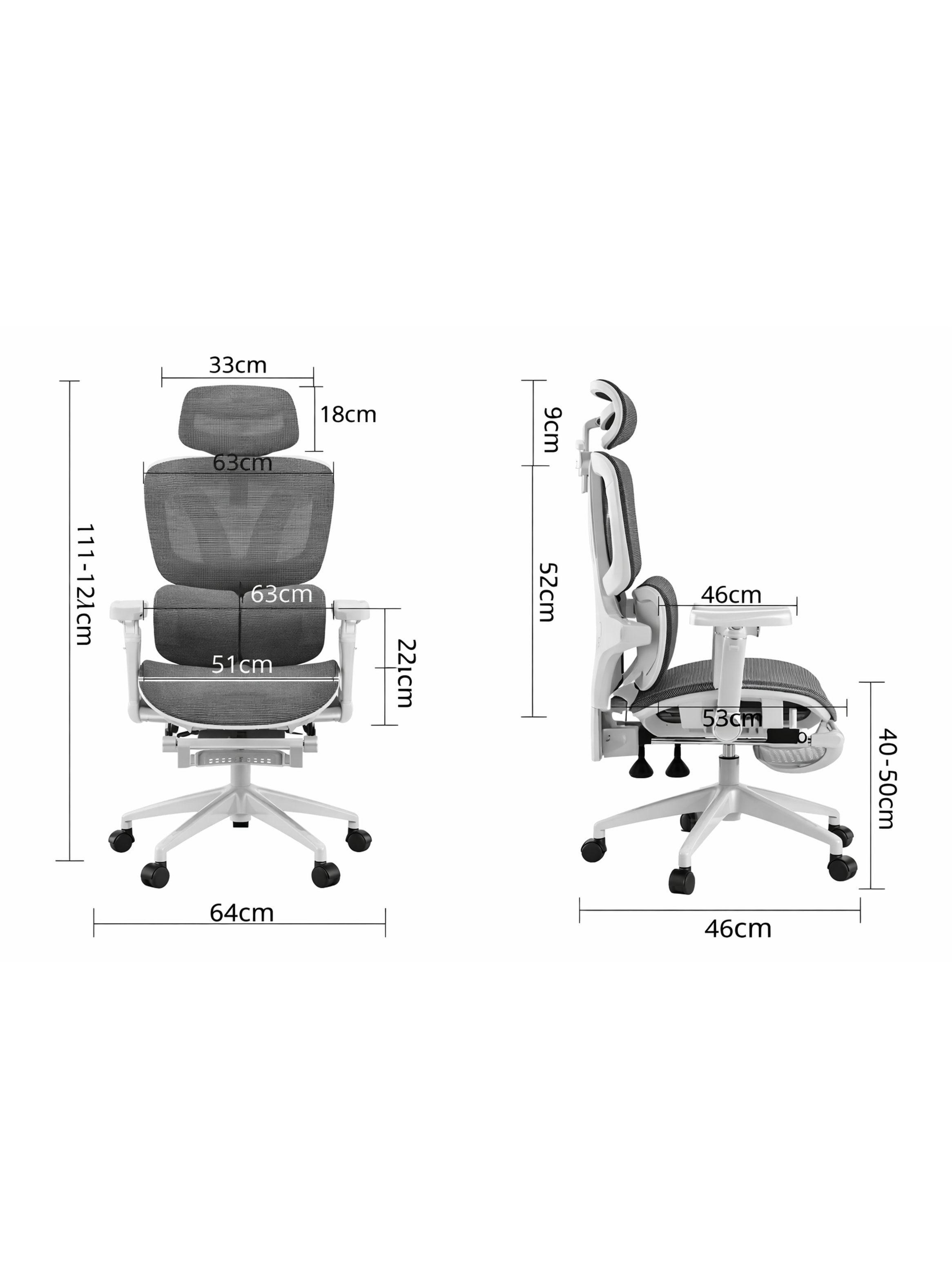 Silla De Oficina Ergonomica Pata Acero Sporte Lumbar Resolte Color Blanco Material Del Tapizado Alg-5