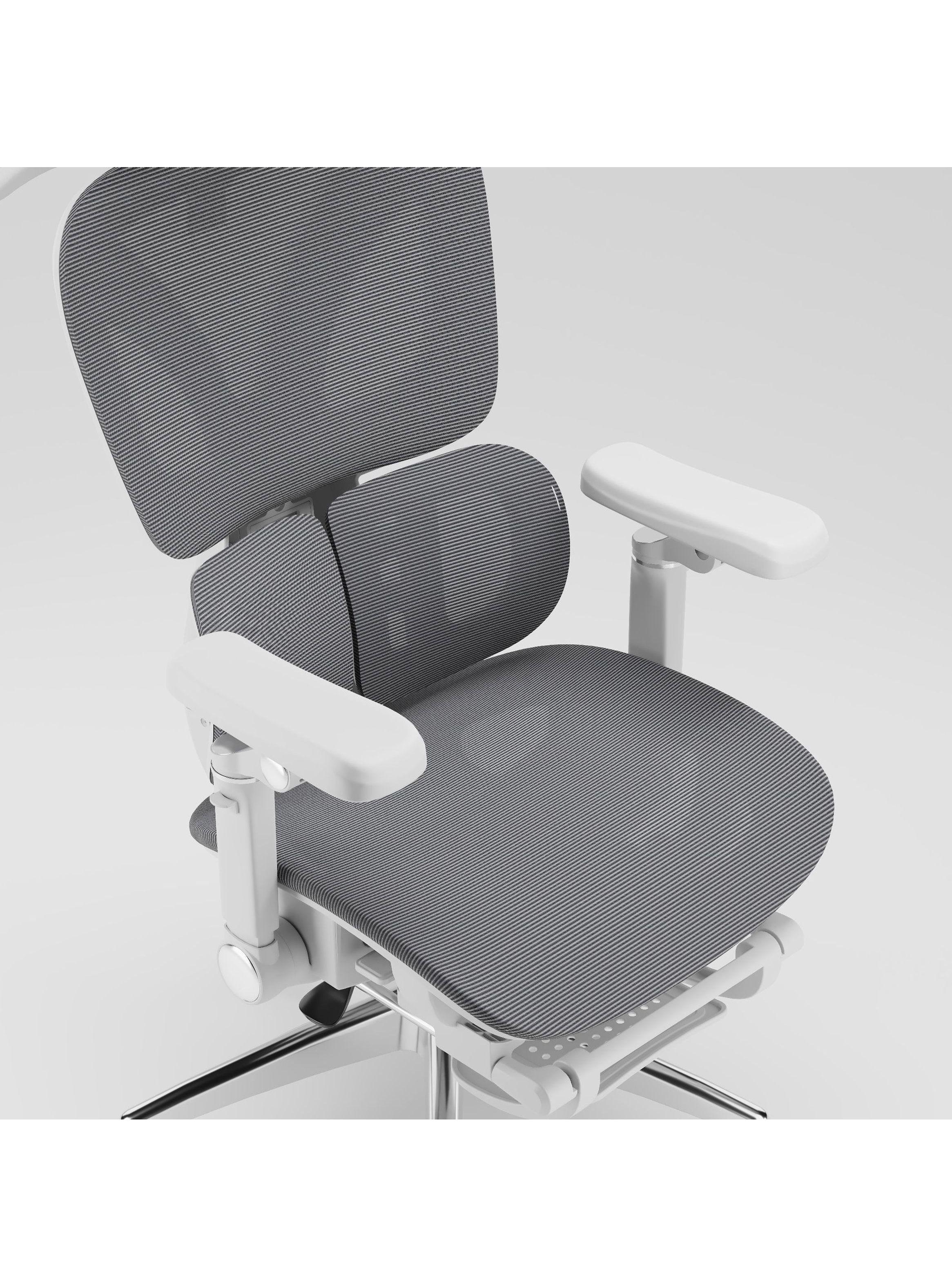 Silla De Oficina Ergonomica Pata Acero Sporte Lumbar Resolte Color Blanco Material Del Tapizado Alg-9