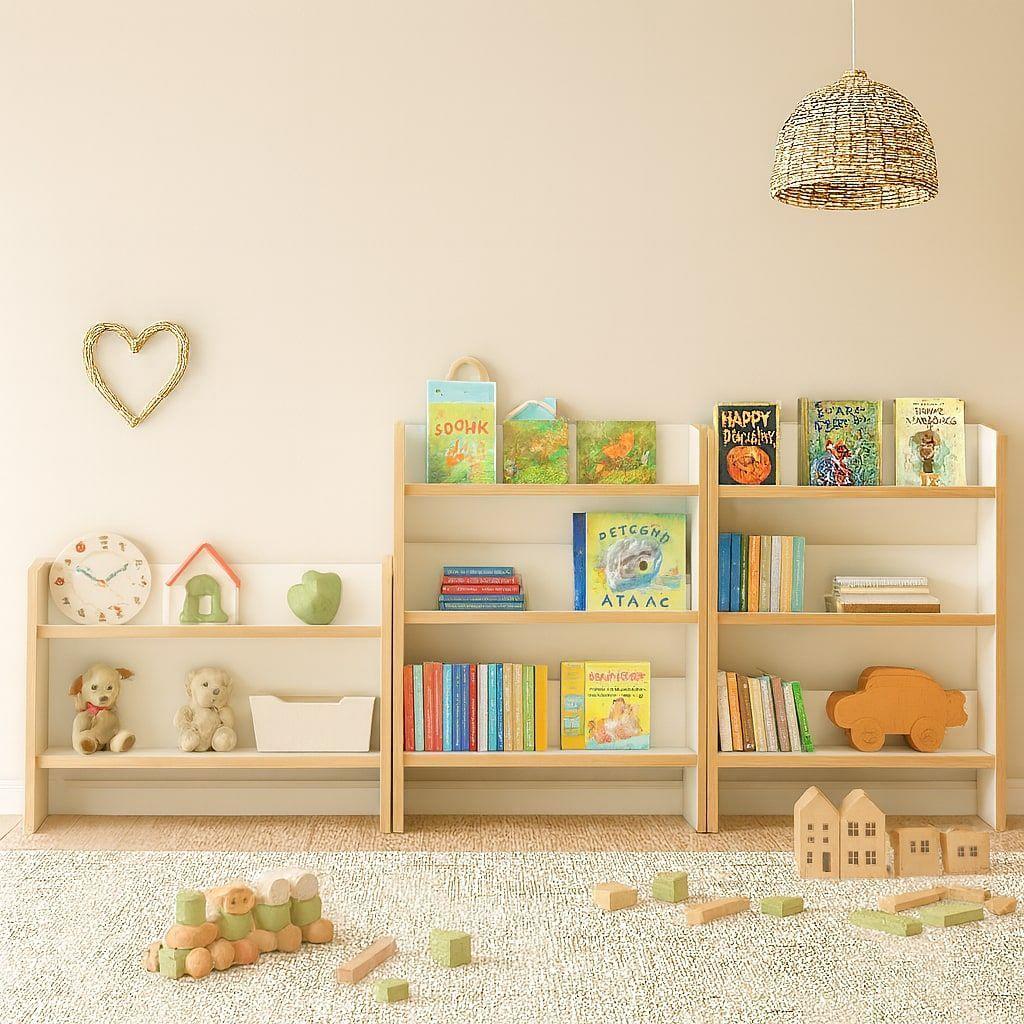 Biblioteca Librero Infantil 3 Niveles Estante 88x43x26cm Blanco 2 Niveles-2