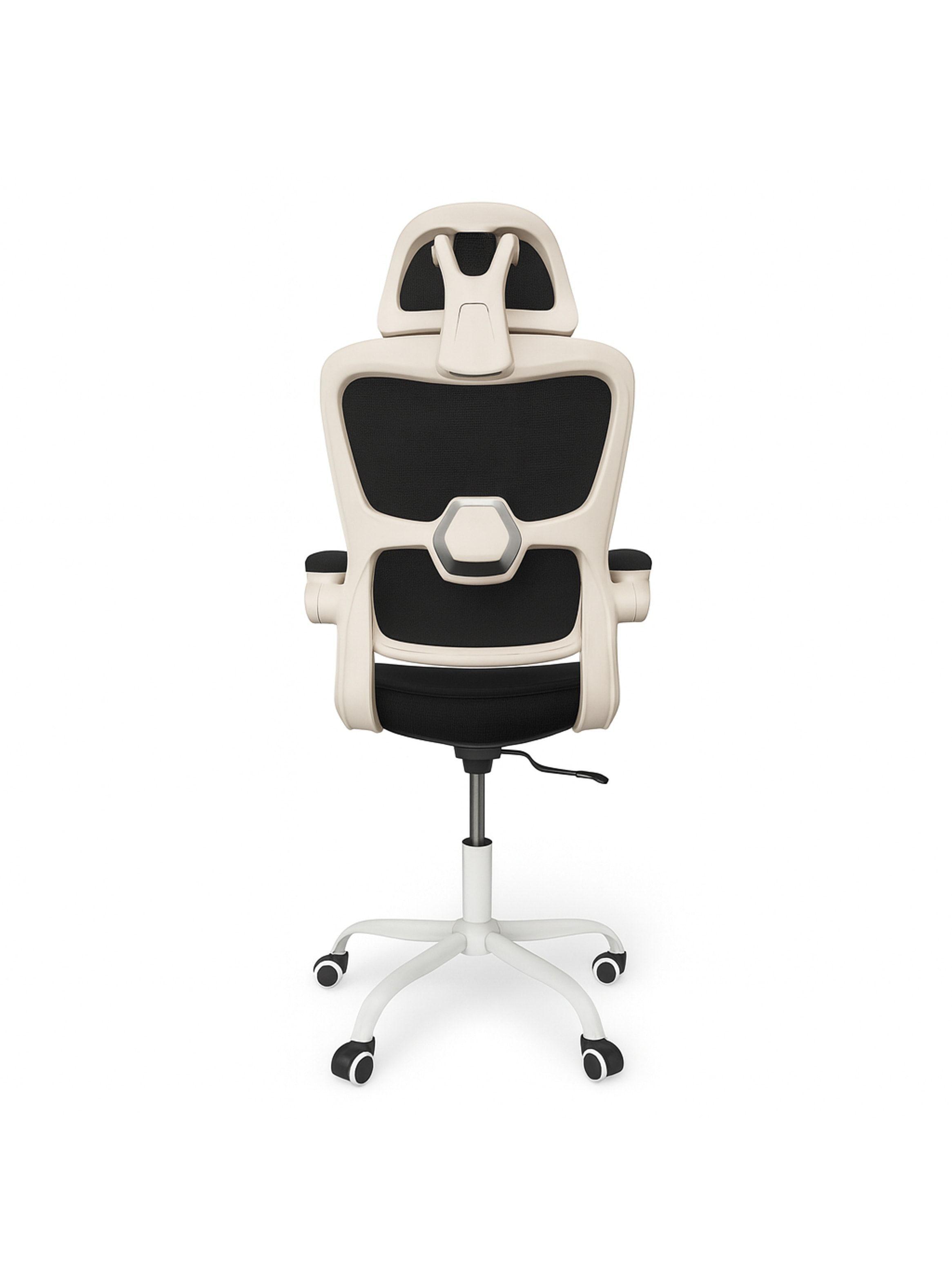 Silla Ergonómica Oficina Soporte Lumbar Ajustable Giratorio Blanco-2
