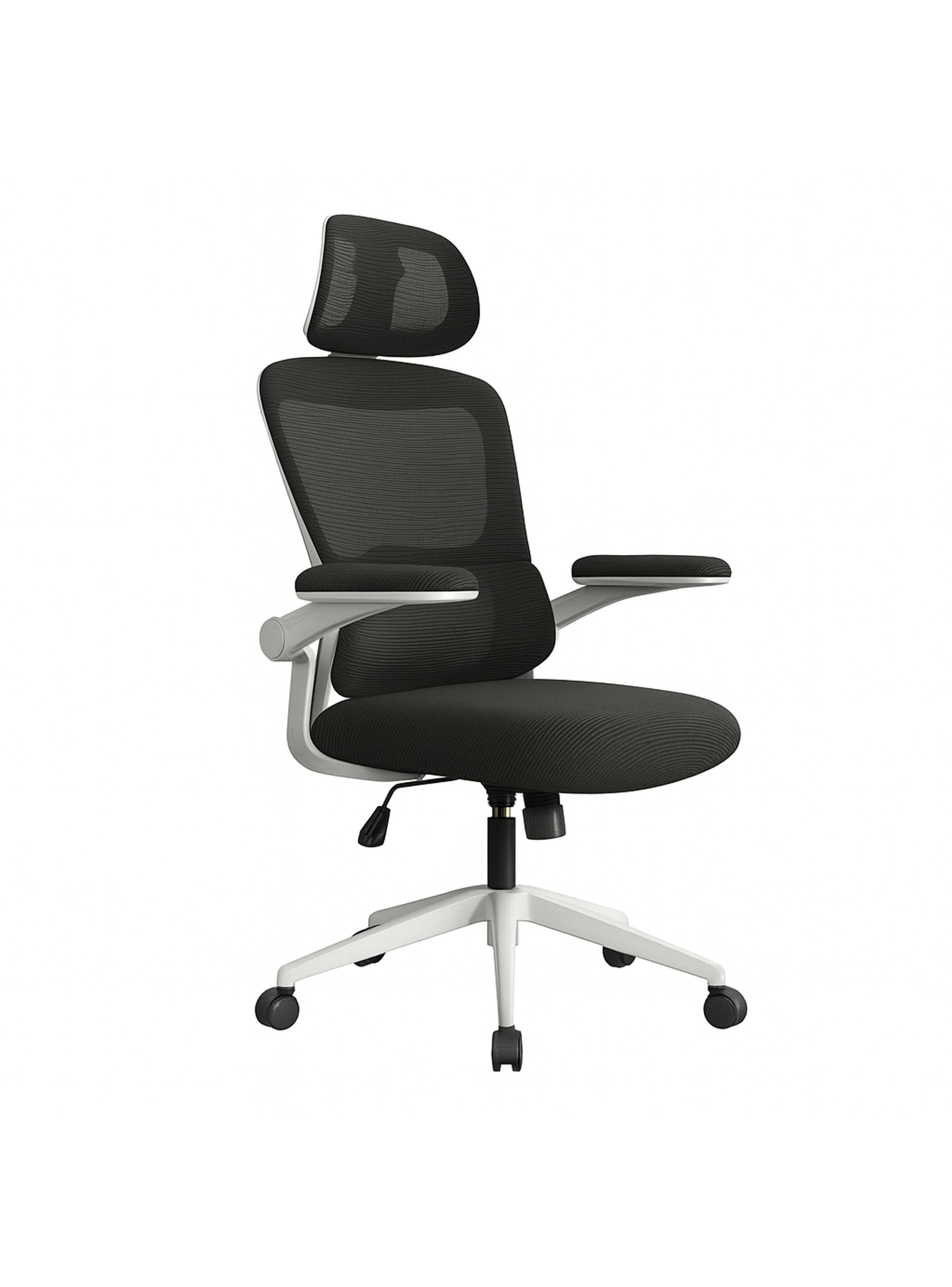 Silla Ergonómica Oficina Soporte Lumbar Ajustable Giratorio Blanco-3