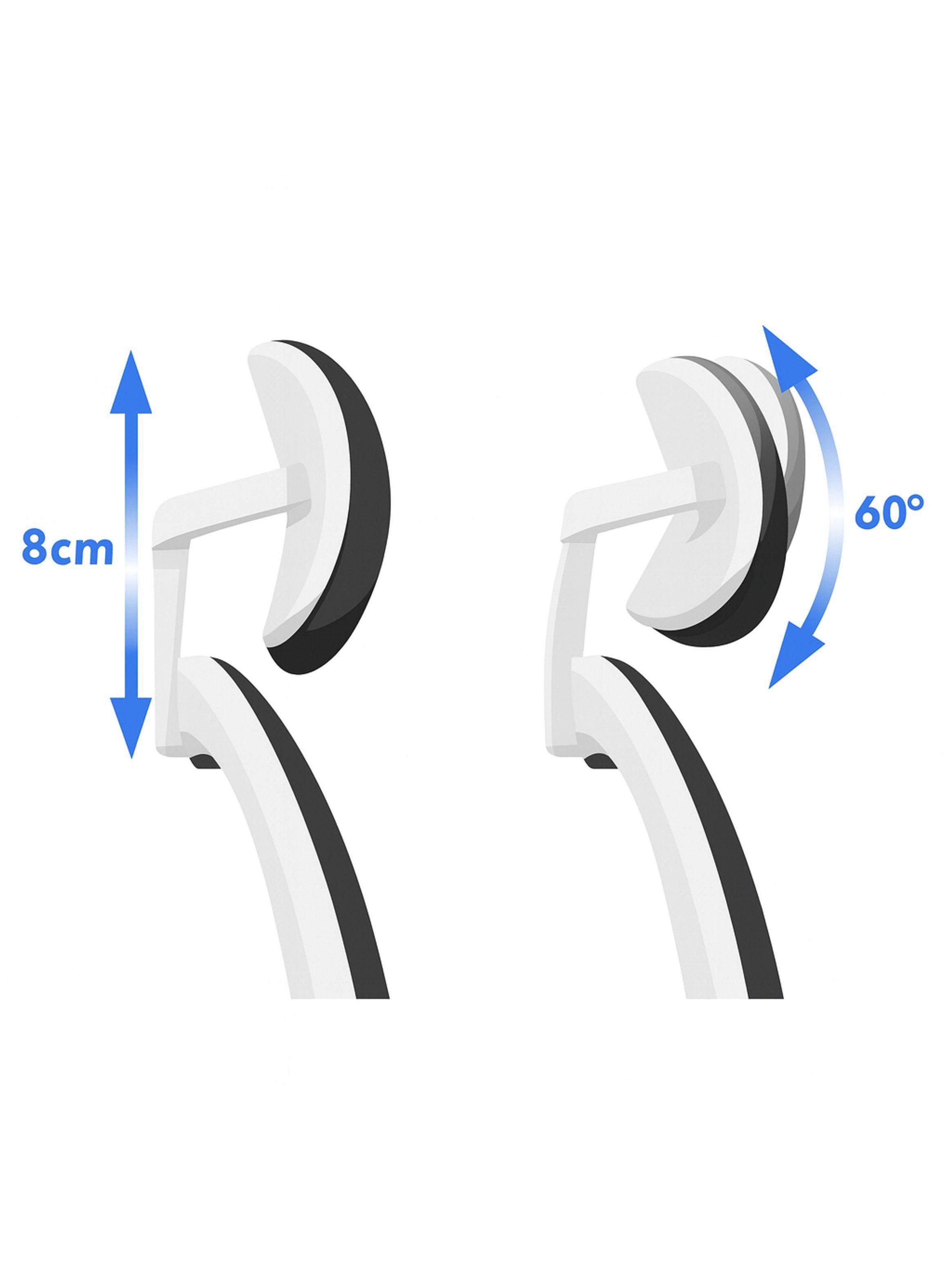 Silla Ergonómica Oficina Soporte Lumbar Ajustable Giratorio Blanco-9