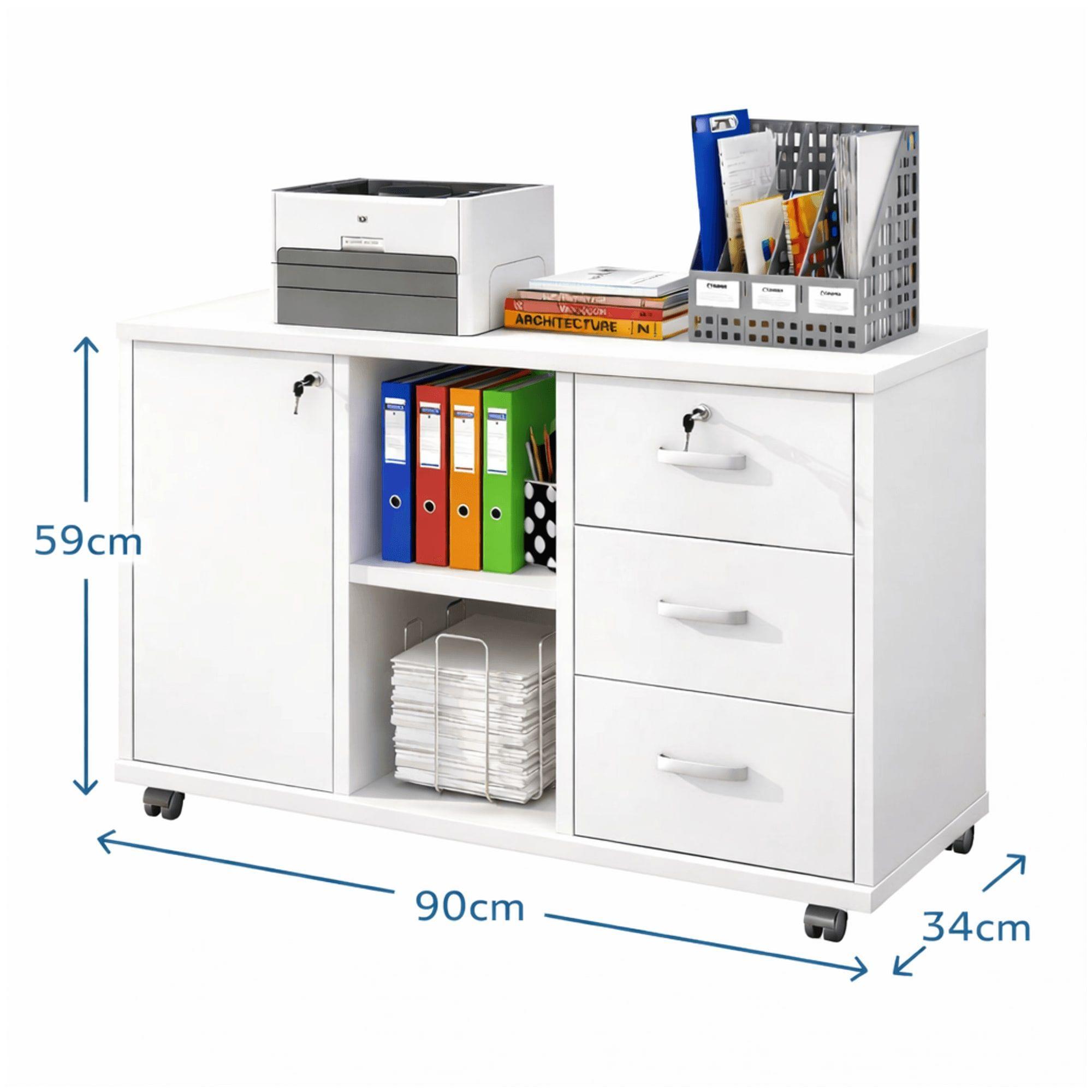 Mueble De Oficina Archivador Gabinete Con Llave Con Rueda-2