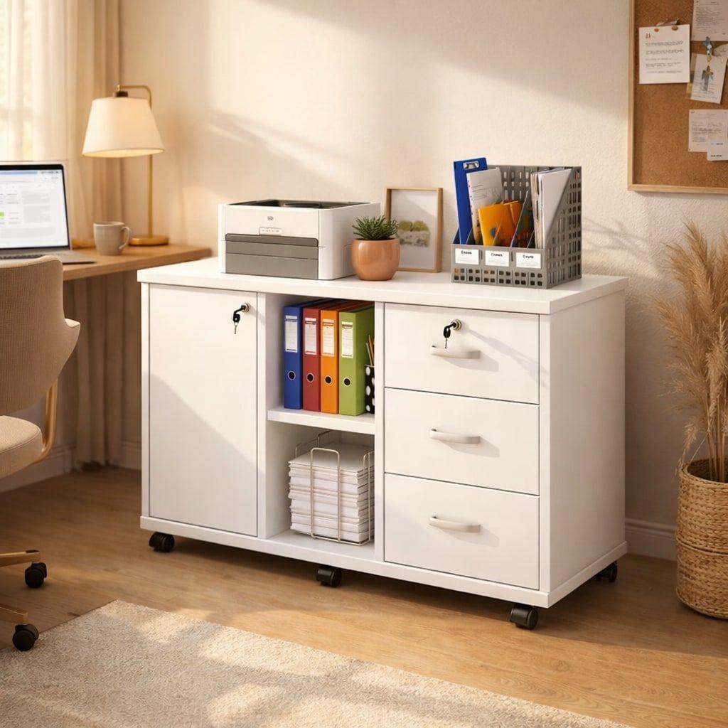 Mueble De Oficina Archivador Gabinete Con Llave Con Rueda-4