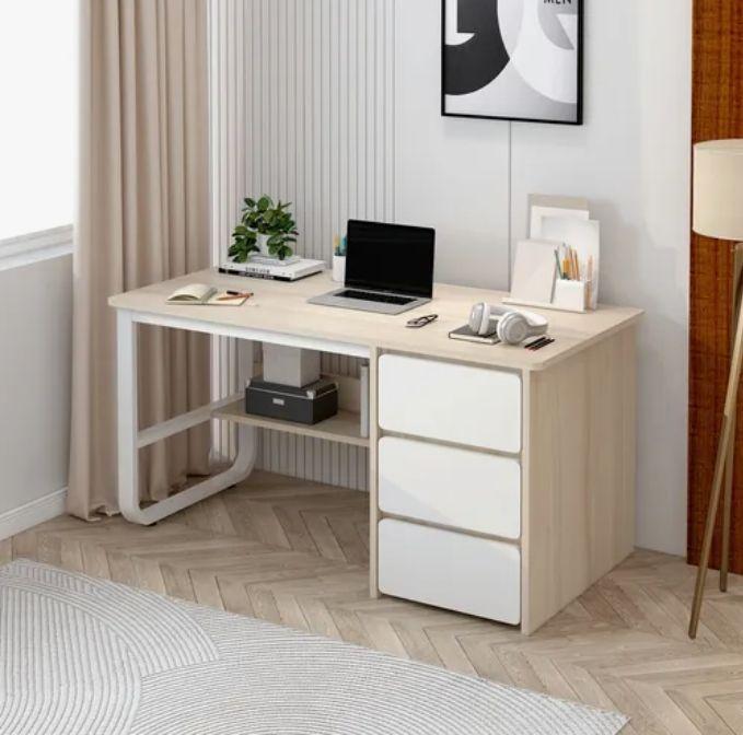 Escritorio Pata Metal Oficina Cajon 100x50x74cm Homer Design-2