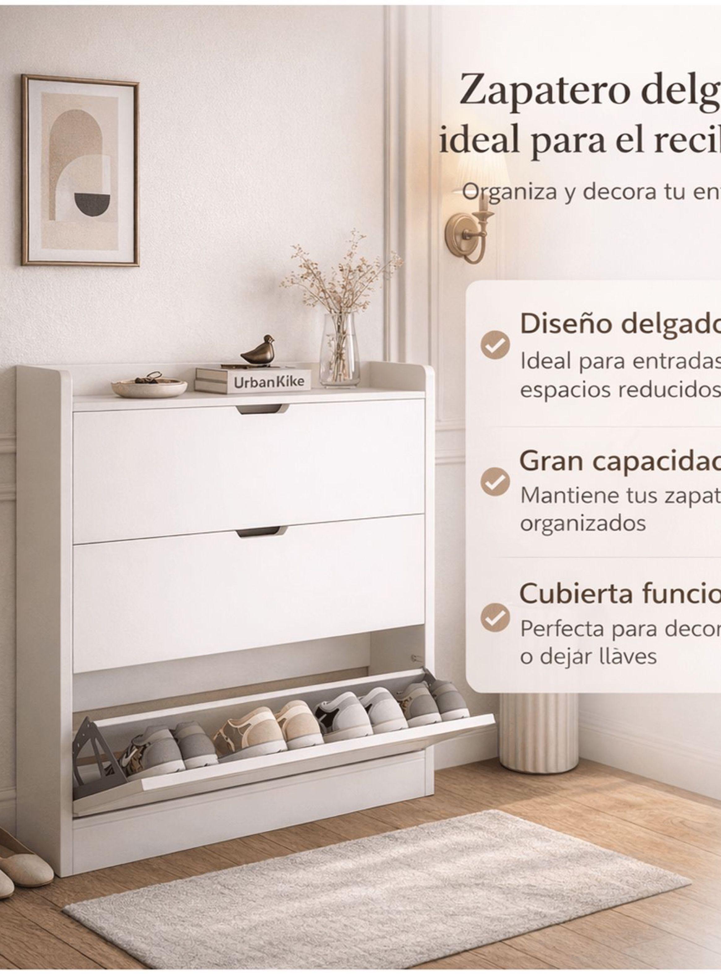 Zapatero Organizador Estante Hall Armario 110 Altox100x17cm Blanca Homer Design-4
