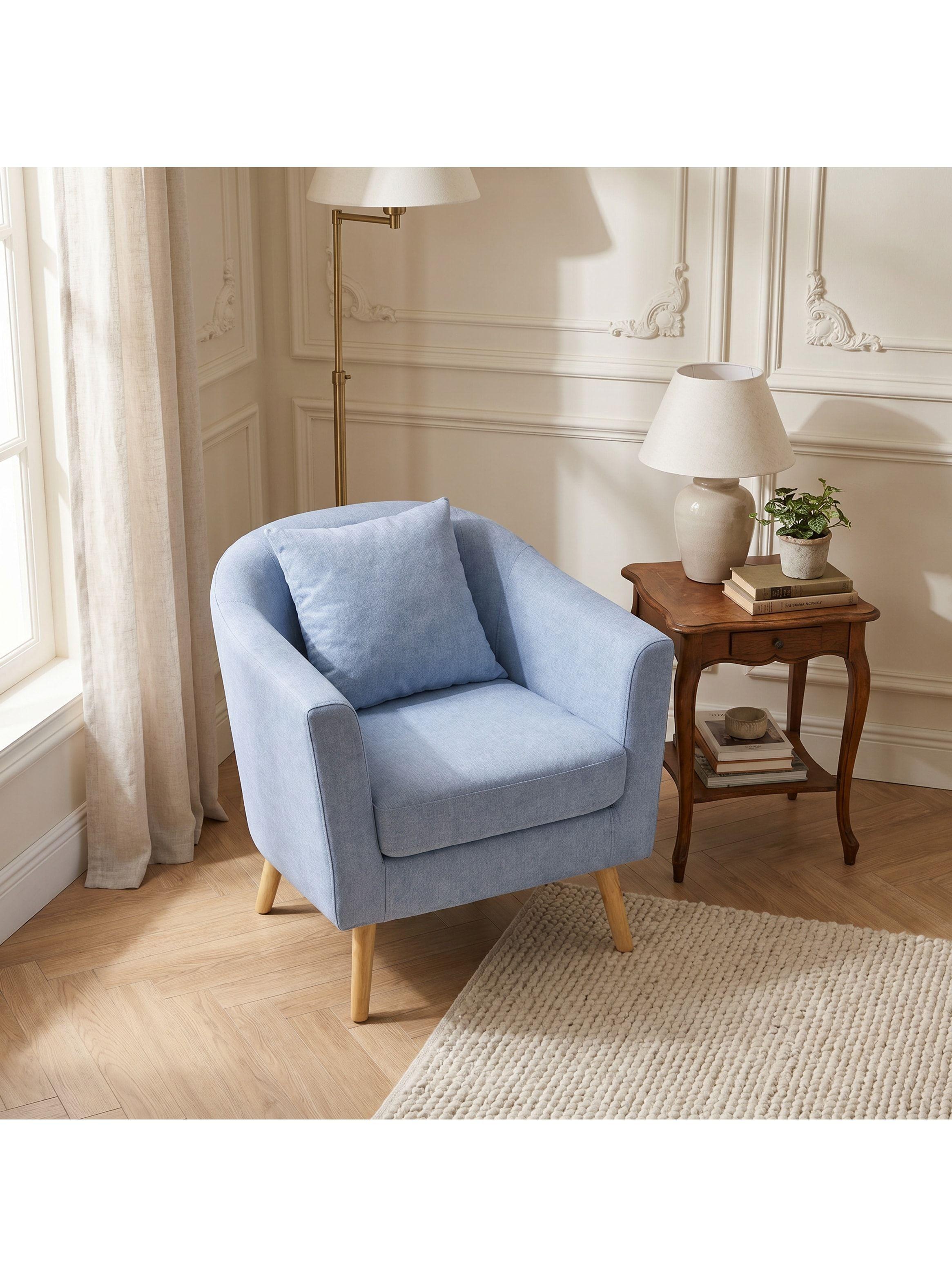 Sitial Poltrona Silla Sillon Con Cojin De Regalo 80x70x52cm Celeste-8