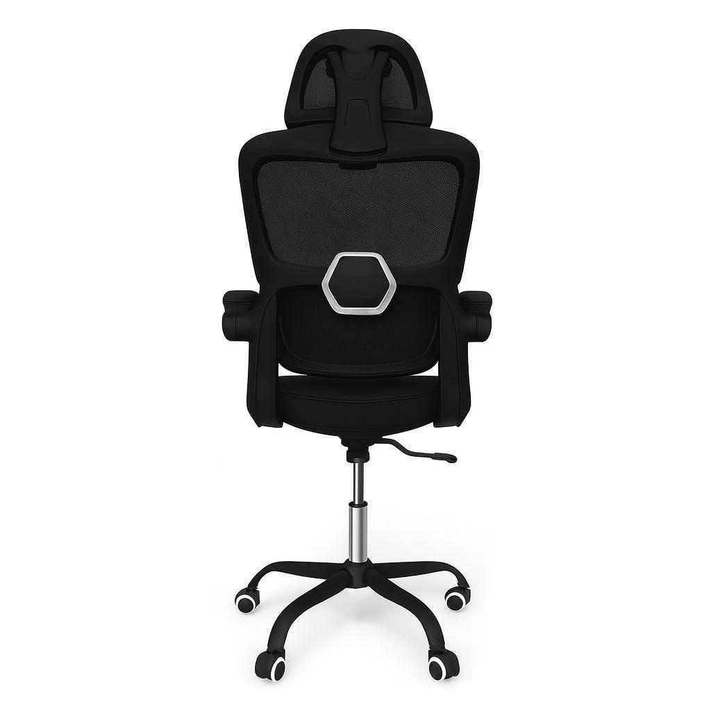 Silla Ergonómica Oficina Soporte Lumbar Ajustable Giratorio Negro-3