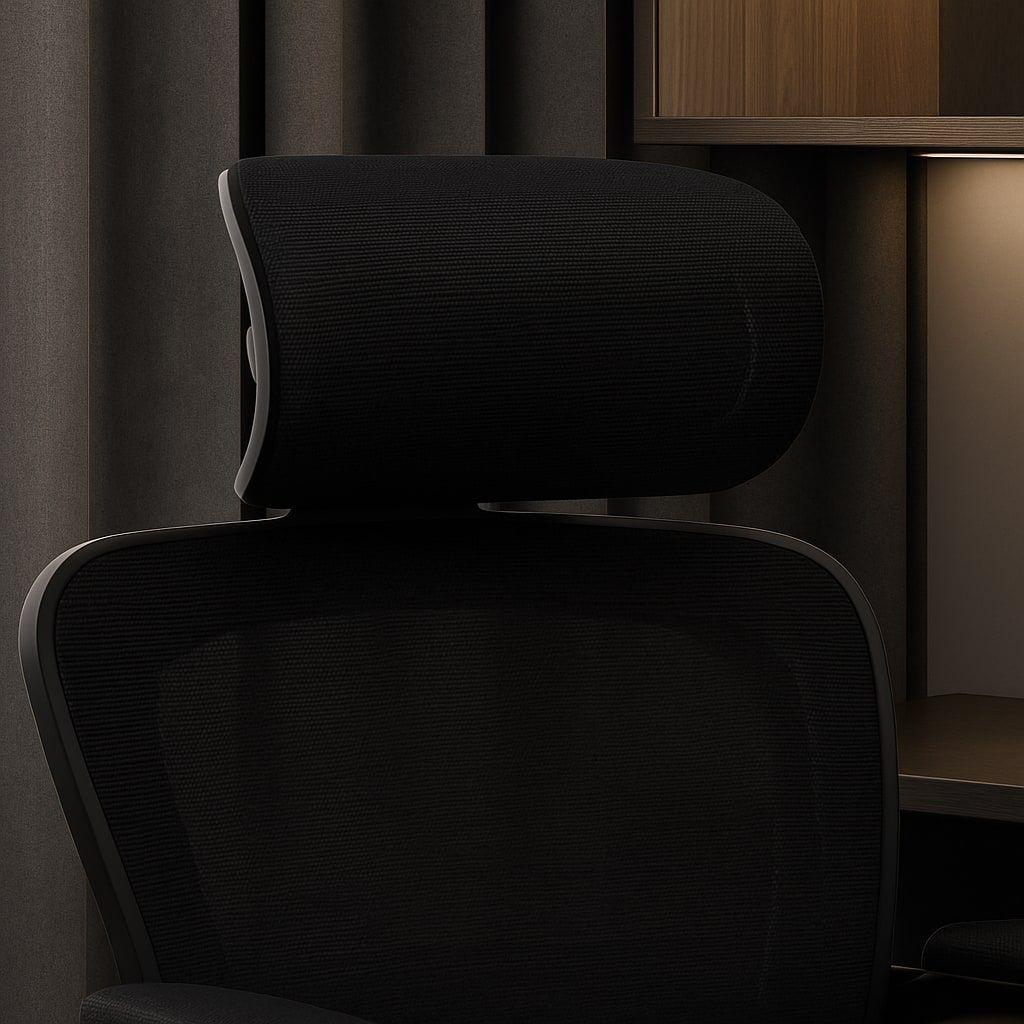 Silla Ergonómica Oficina Soporte Lumbar Ajustable Giratorio Negro-7