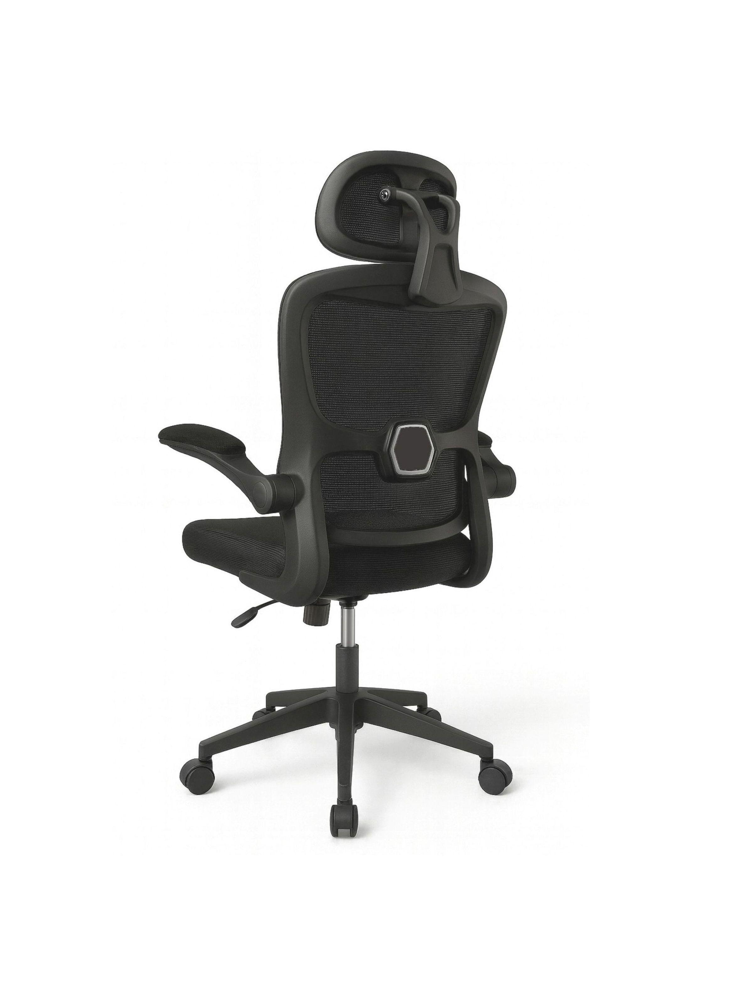 Silla Ergonómica Oficina Soporte Lumbar Ajustable Giratorio Negro-4