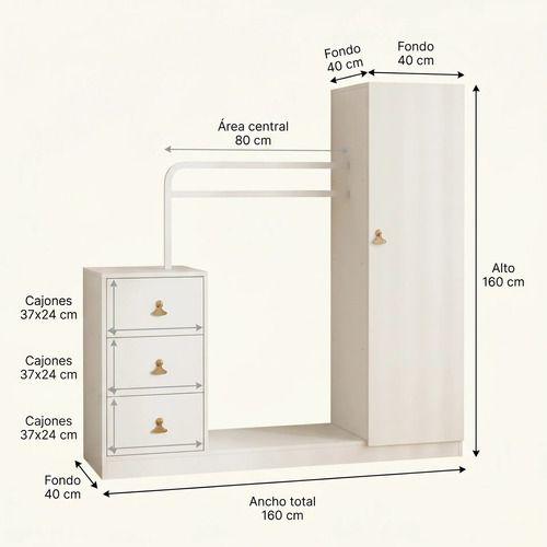 Closet Mueble Para Dormitorio Organizador De Ropa Con Espejo-4
