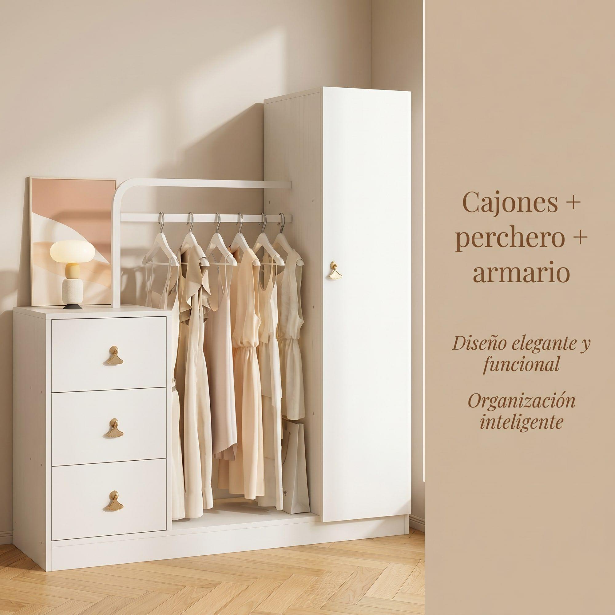Closet Mueble Para Dormitorio Organizador De Ropa Con Espejo-2