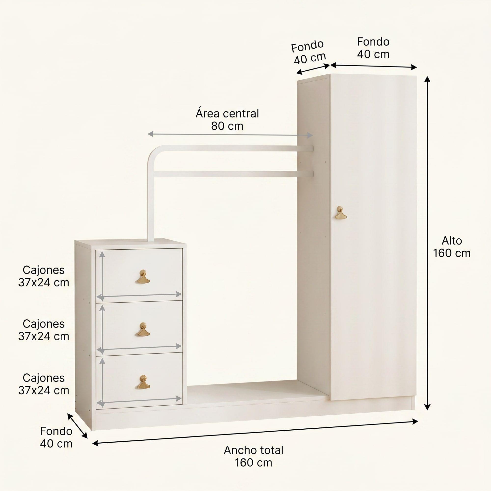 Closet Mueble Para Dormitorio Organizador De Ropa Con Espejo-4