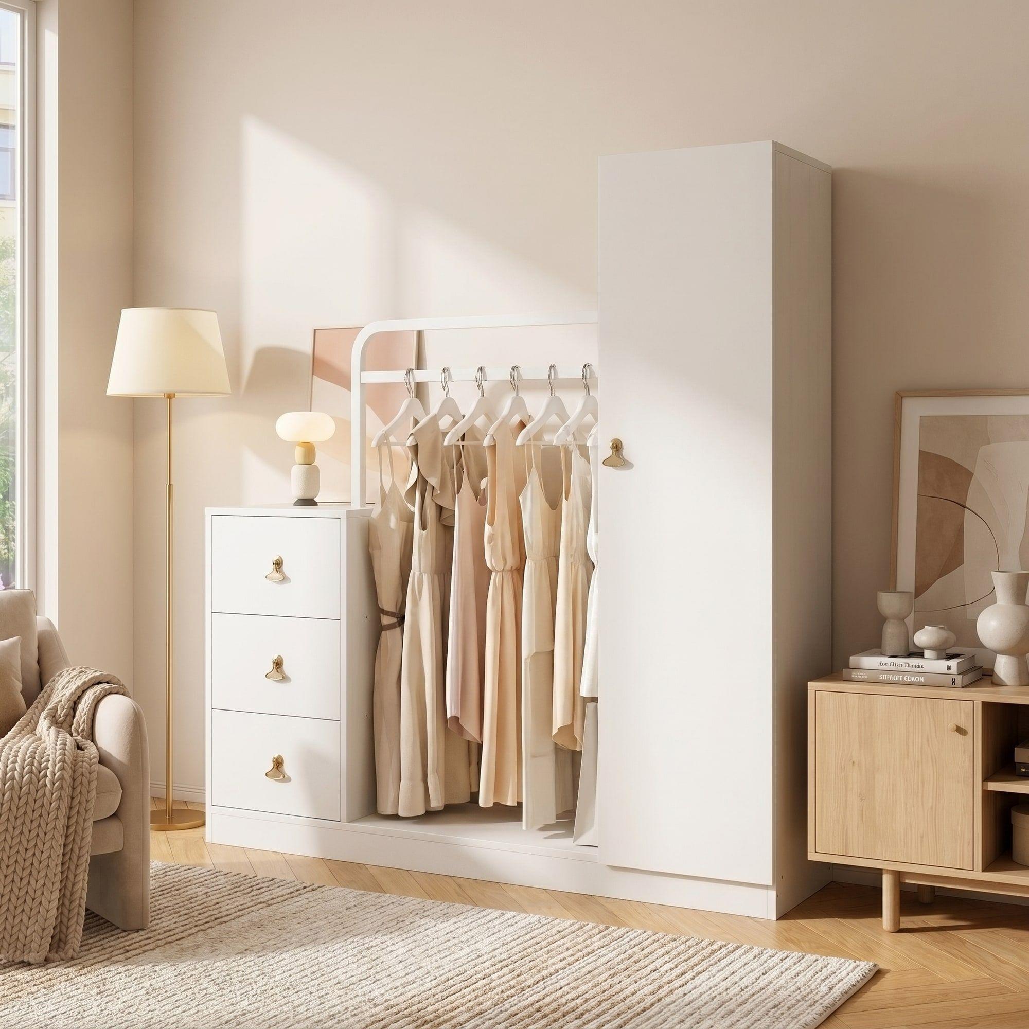 Closet Mueble Para Dormitorio Organizador De Ropa Con Espejo-6