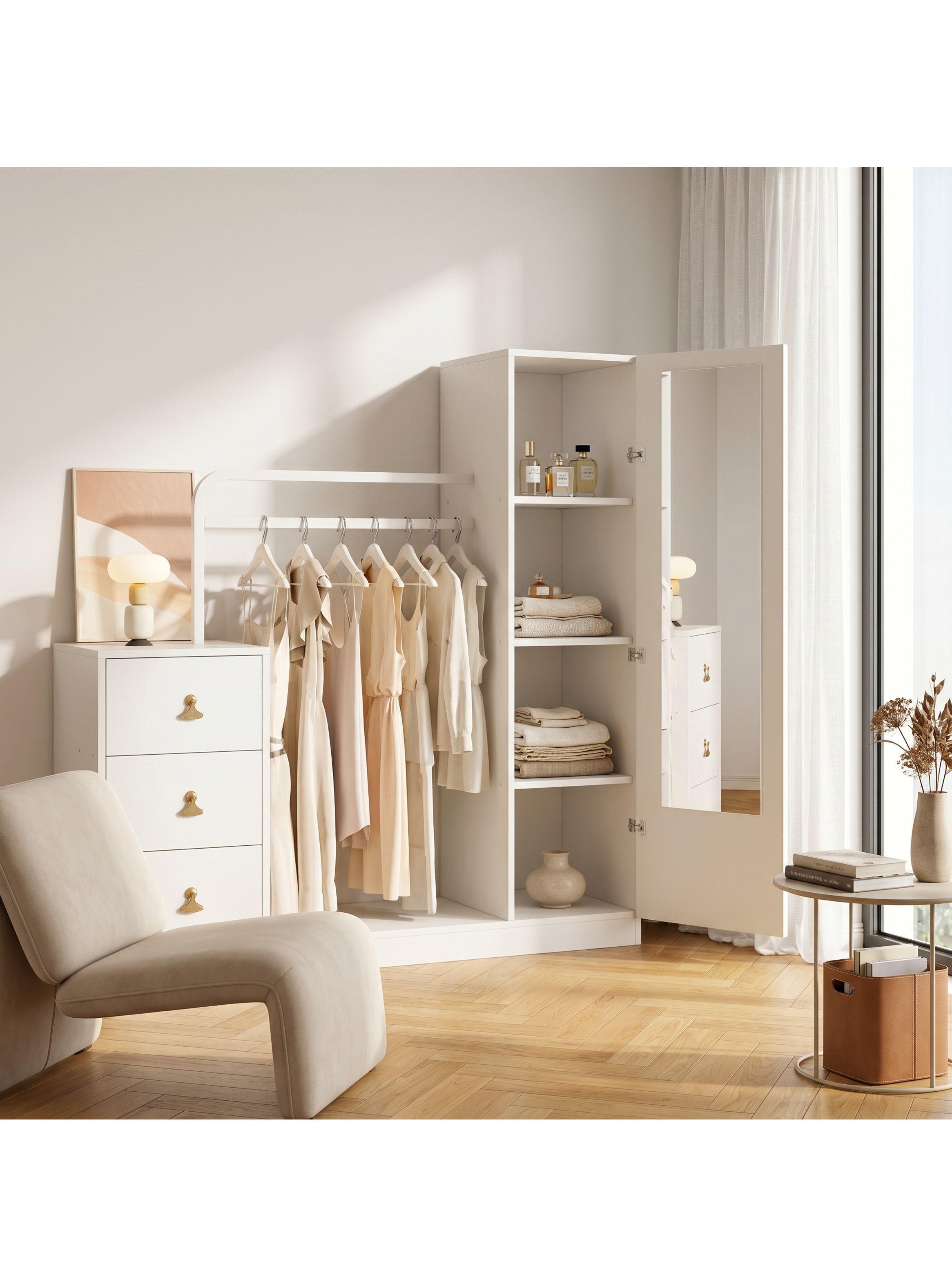 Closet Mueble Para Dormitorio Organizador De Ropa Con Espejo-7