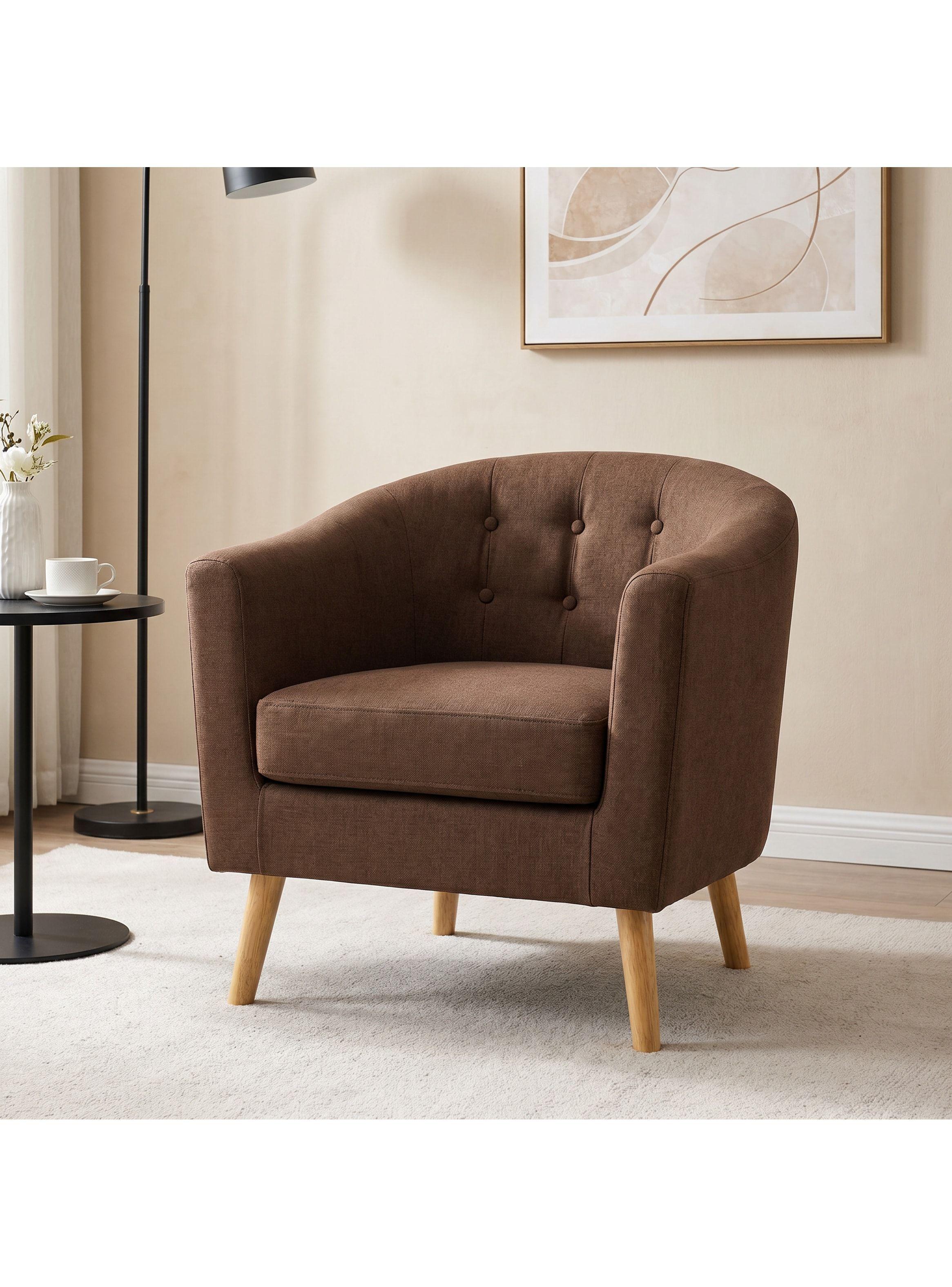 Sitial Poltrona Silla Sillon Con Cojin De Regalo 80x70x52cm Marrón-7