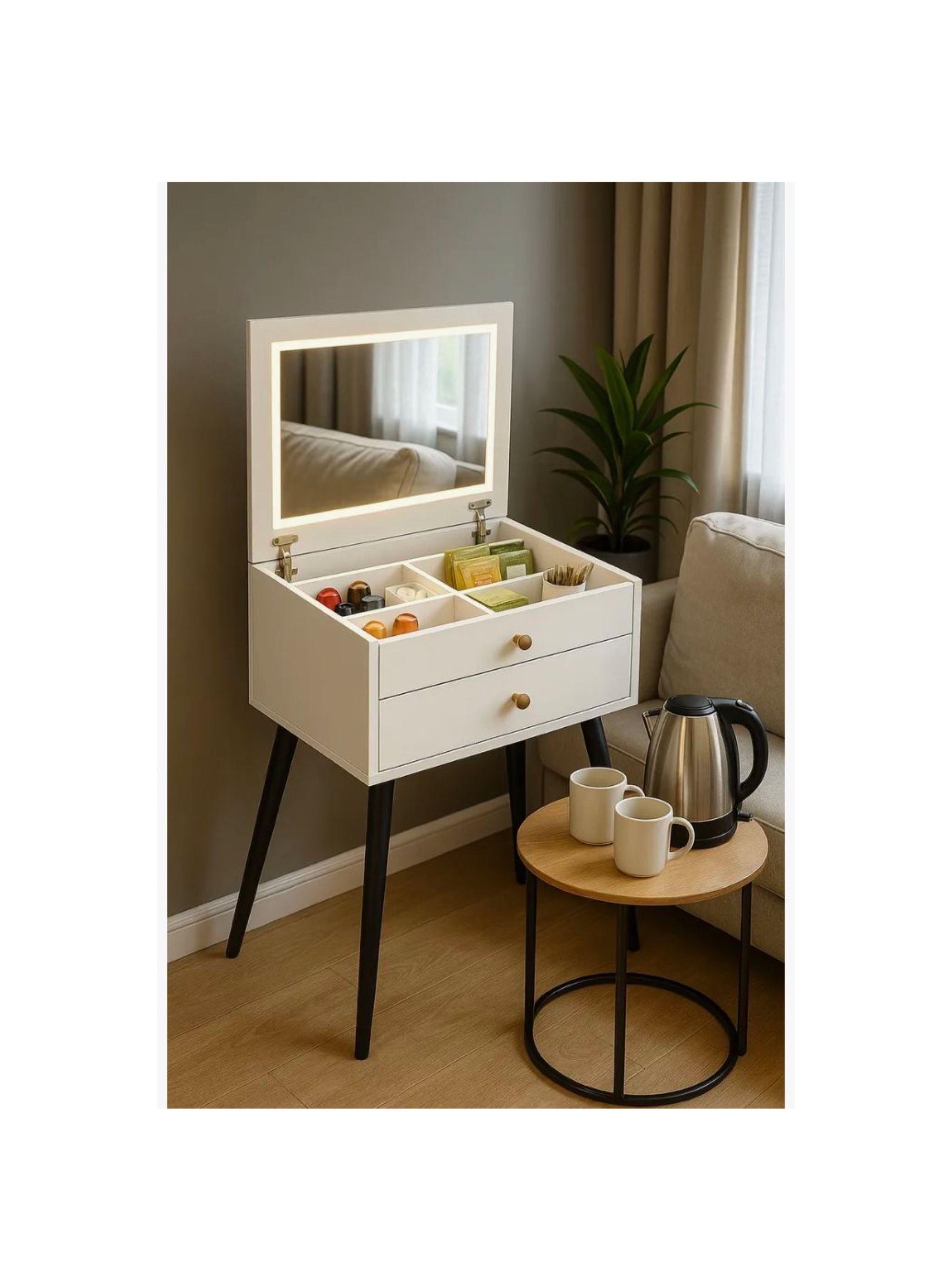 Tocador Plegable Melamina Luz 50*40*78cm Estilo Velador-4