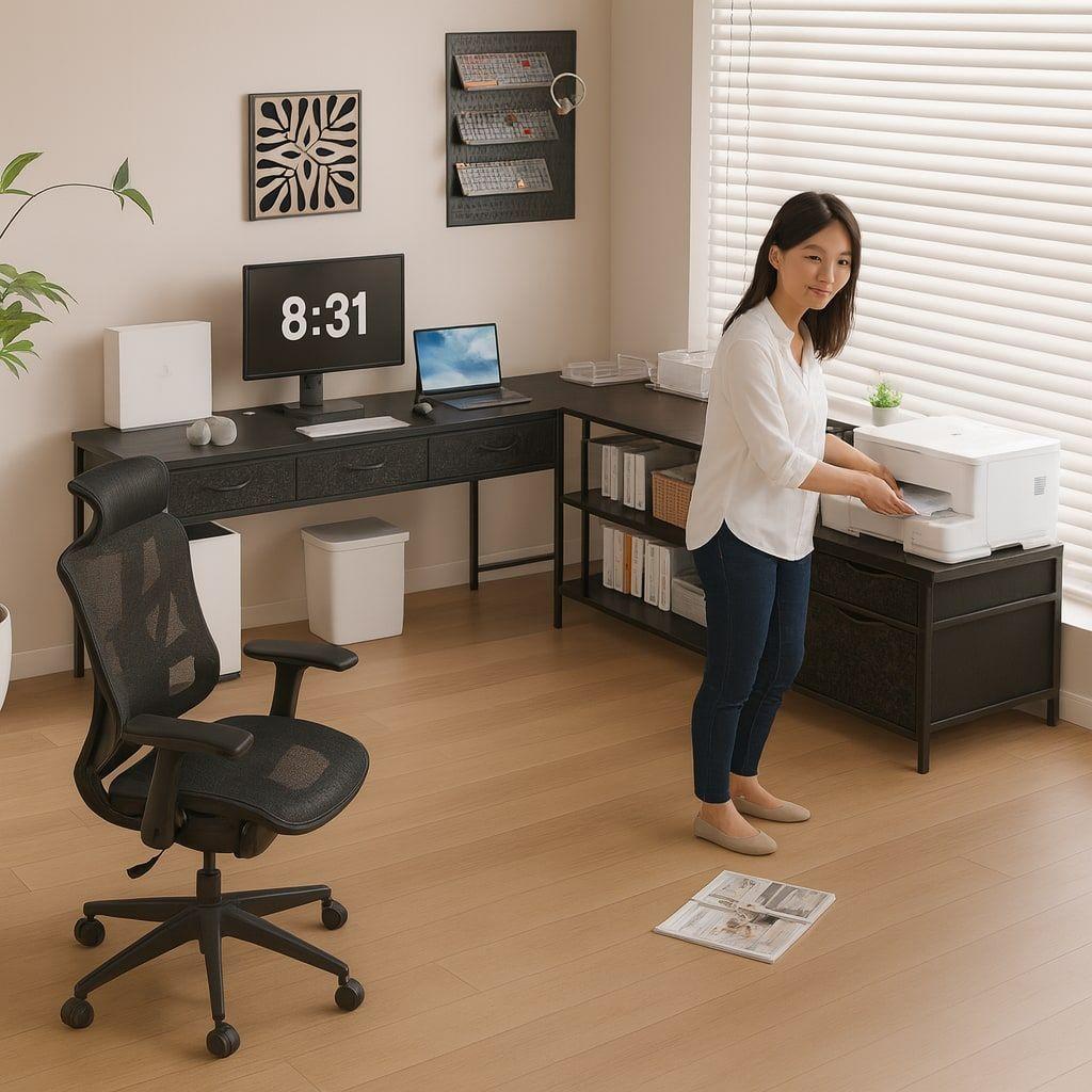 Escritorio Homeoffice Esquinero Forma L Oficina Convertible Negro-4