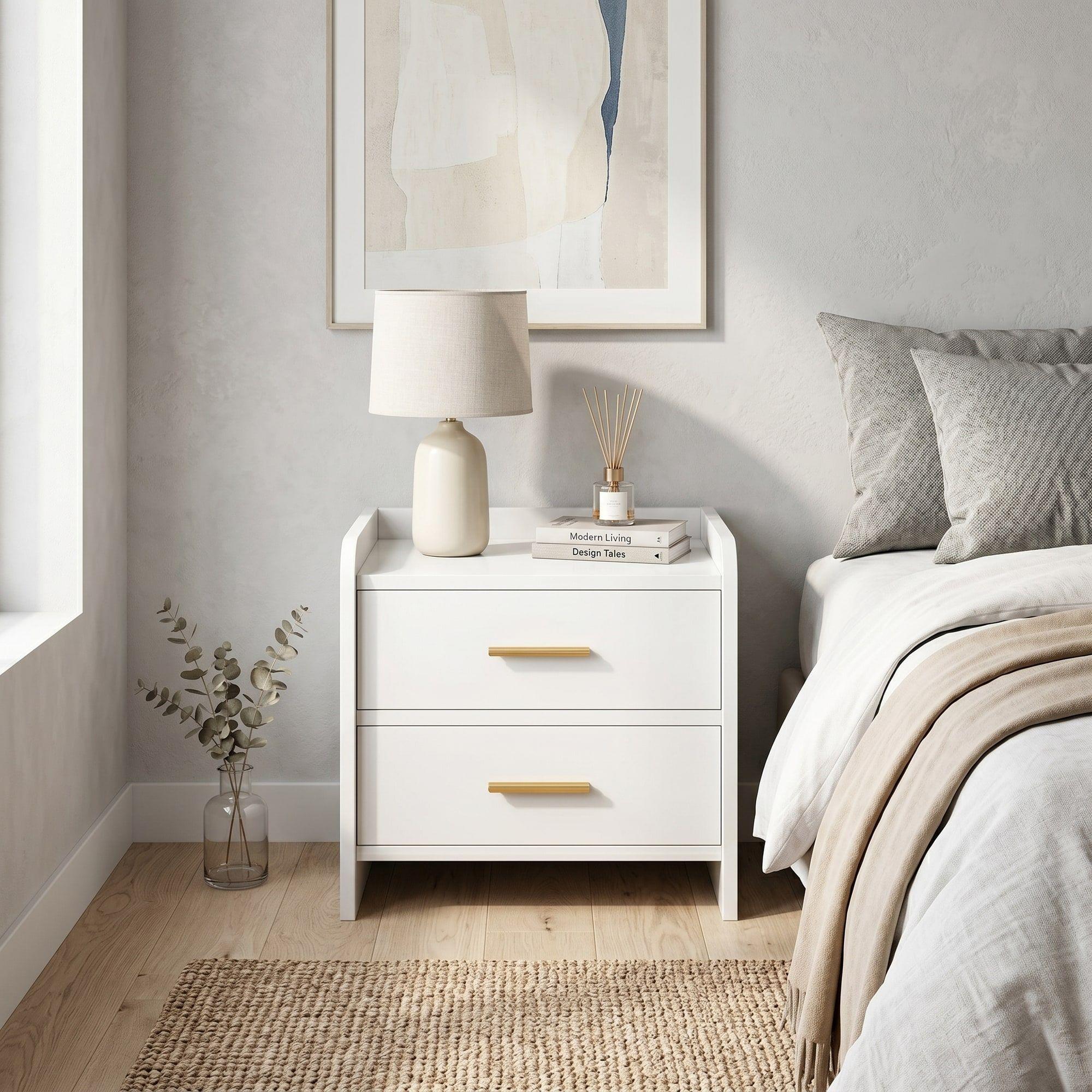 Velador Vanguardia Con 2 Cajones Homer Design 47*40*40-6