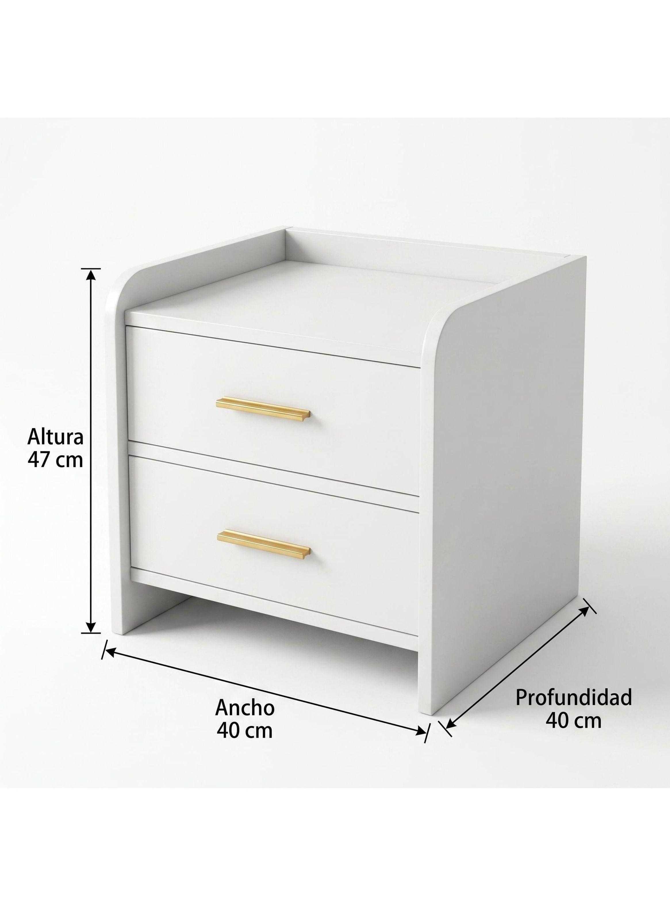 Velador Vanguardia Con 2 Cajones Homer Design 47*40*40-2