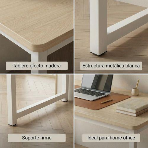Escritorio Moderno Luciana Oficina Madera 100x60x75cm Marrón-3