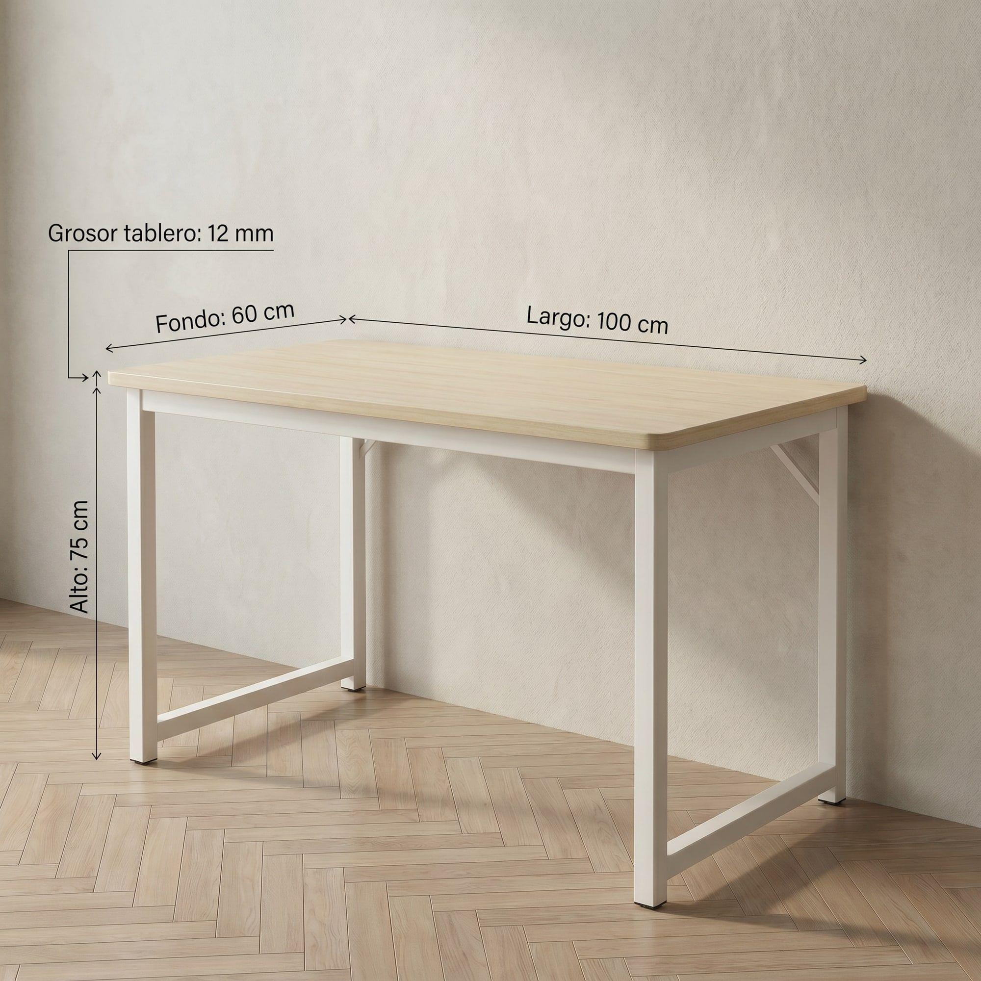 Escritorio Moderno Luciana Oficina Madera 100x60x75cm Marrón-2